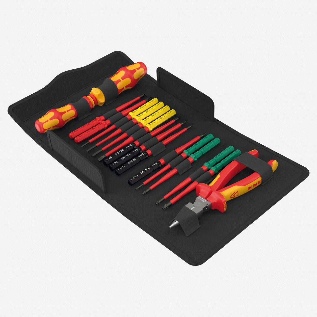 Wera 006610 Kraftform Kompakt VDE 17 Extra Slim Ratcheting Screwdriver Set with Pliers, 17 Pieces - WR006610 - KC Tool