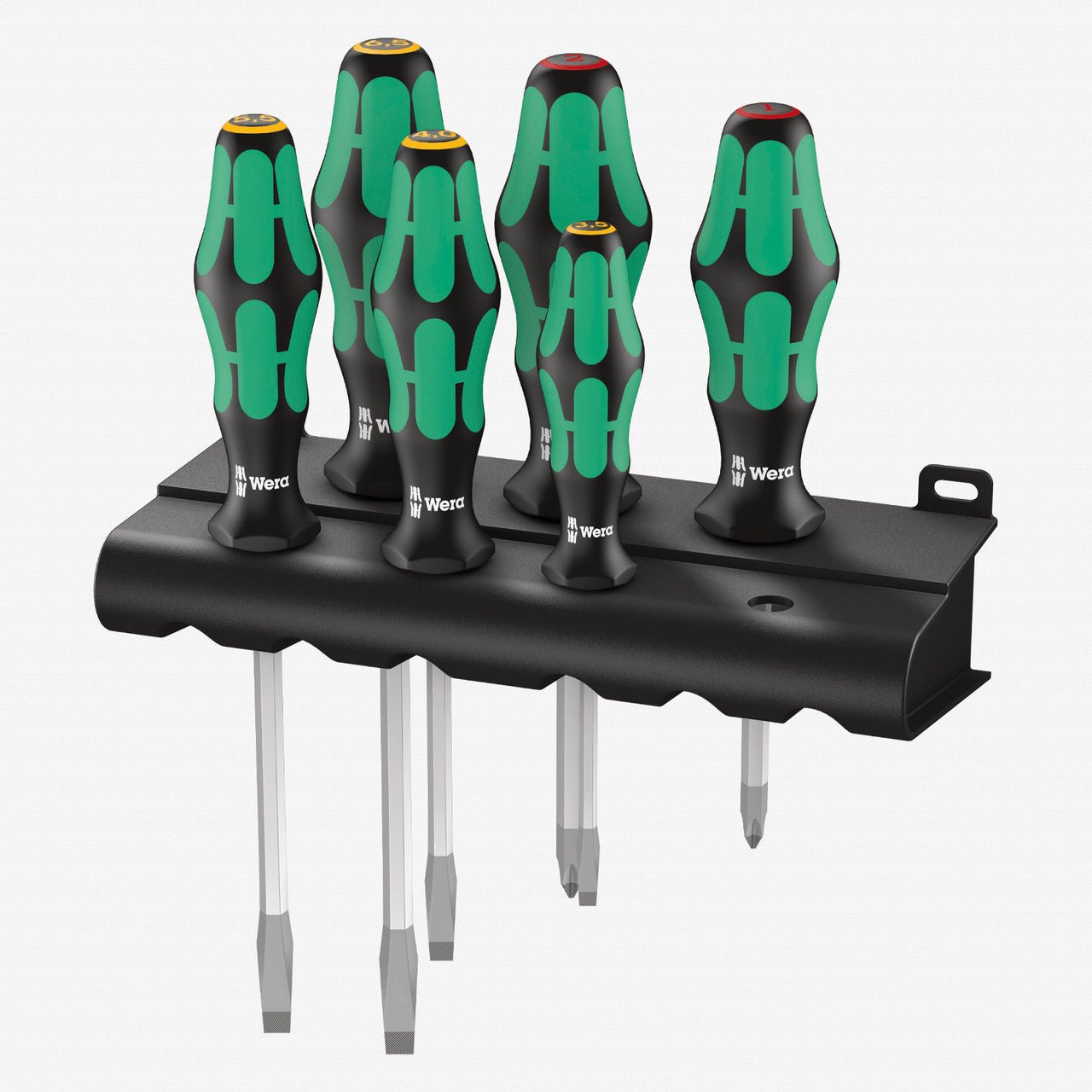 Wera 007680 Kraftform Plus Slotted/Phillips Screwdriver Set + Rack - WR007680 - KC Tool