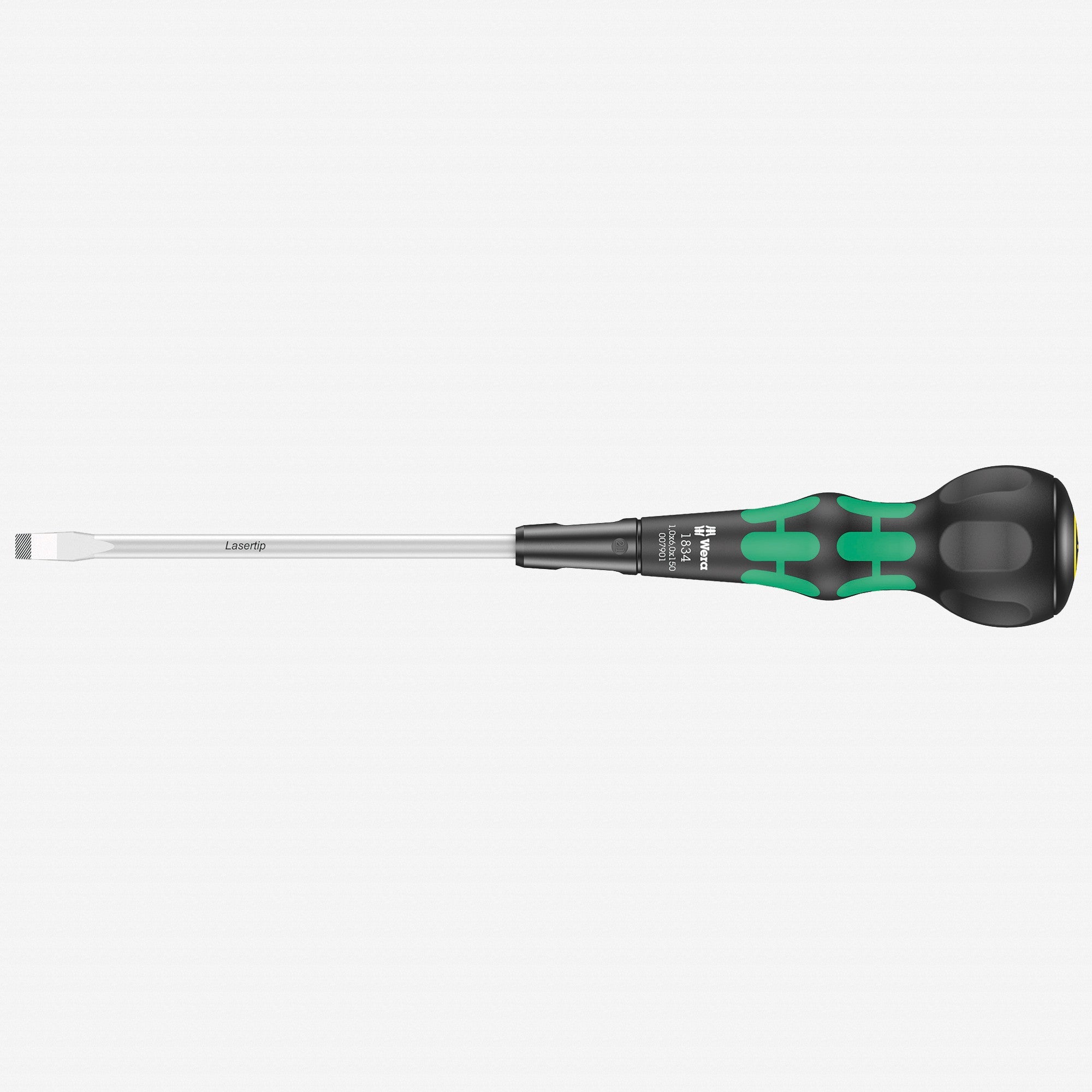 Wera 007901 Kraftform Ball-Grip Slotted Screwdriver, 1.0 x 6.0 x 150 mm - WR007901 - KC Tool