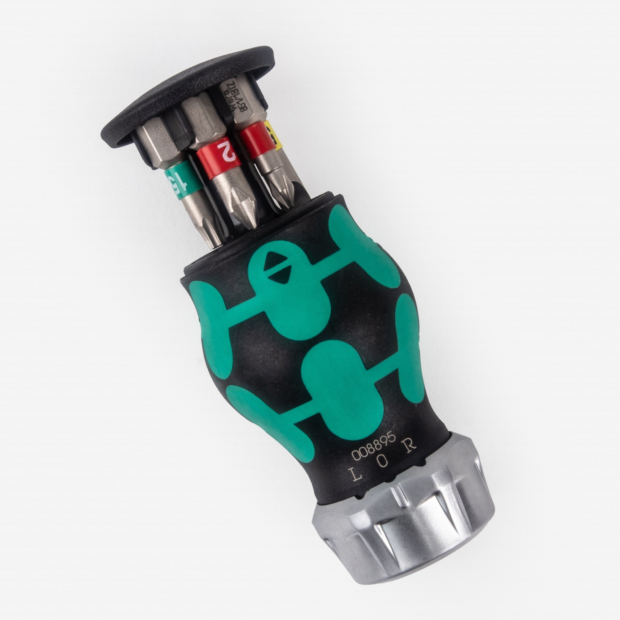 Wera 008883 Kraftform Kompakt RA 1 Ratcheting Stubby Screwdriver with Bit Storage, 6 Pieces - WR008883 - KC Tool