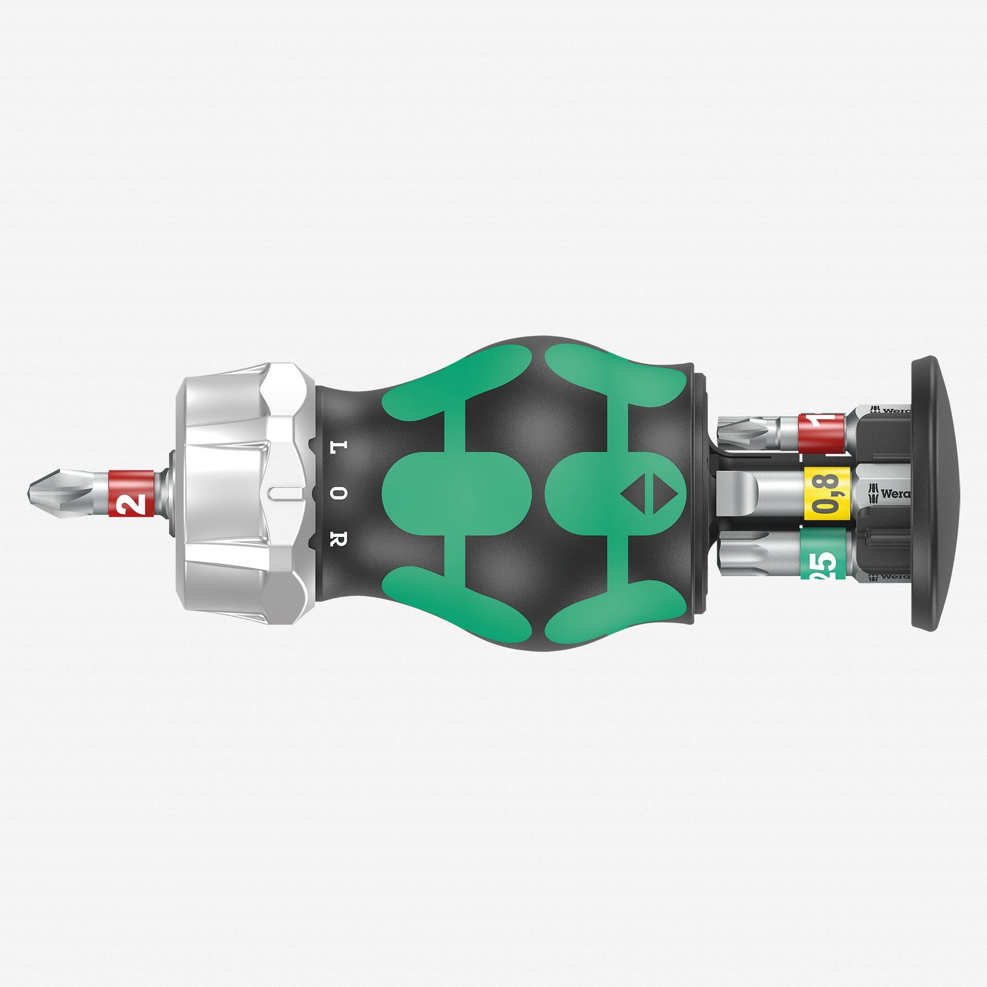 Wera 008883 Kraftform Kompakt RA 1 Ratcheting Stubby Screwdriver with Bit Storage, 6 Pieces - WR008883 - KC Tool