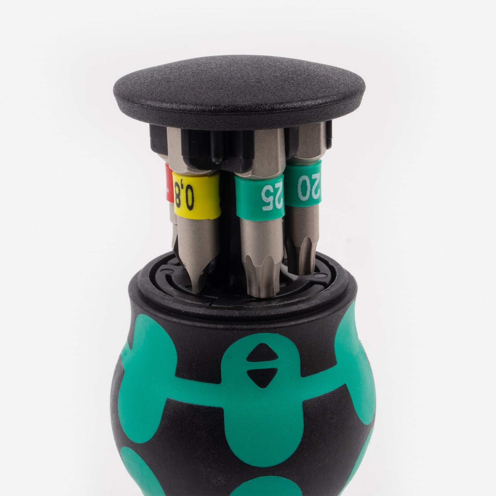 Wera 008883 Kraftform Kompakt RA 1 Ratcheting Stubby Screwdriver with Bit Storage, 6 Pieces - WR008883 - KC Tool
