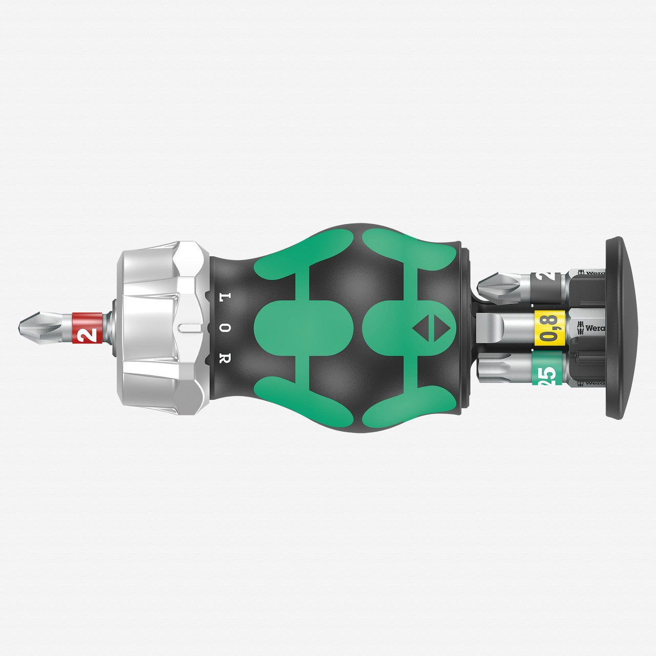 Wera 008884 Kraftform Kompakt RA 2 Ratcheting Stubby Screwdriver with Bit Storage, 6 Pieces - WR008884 - KC Tool