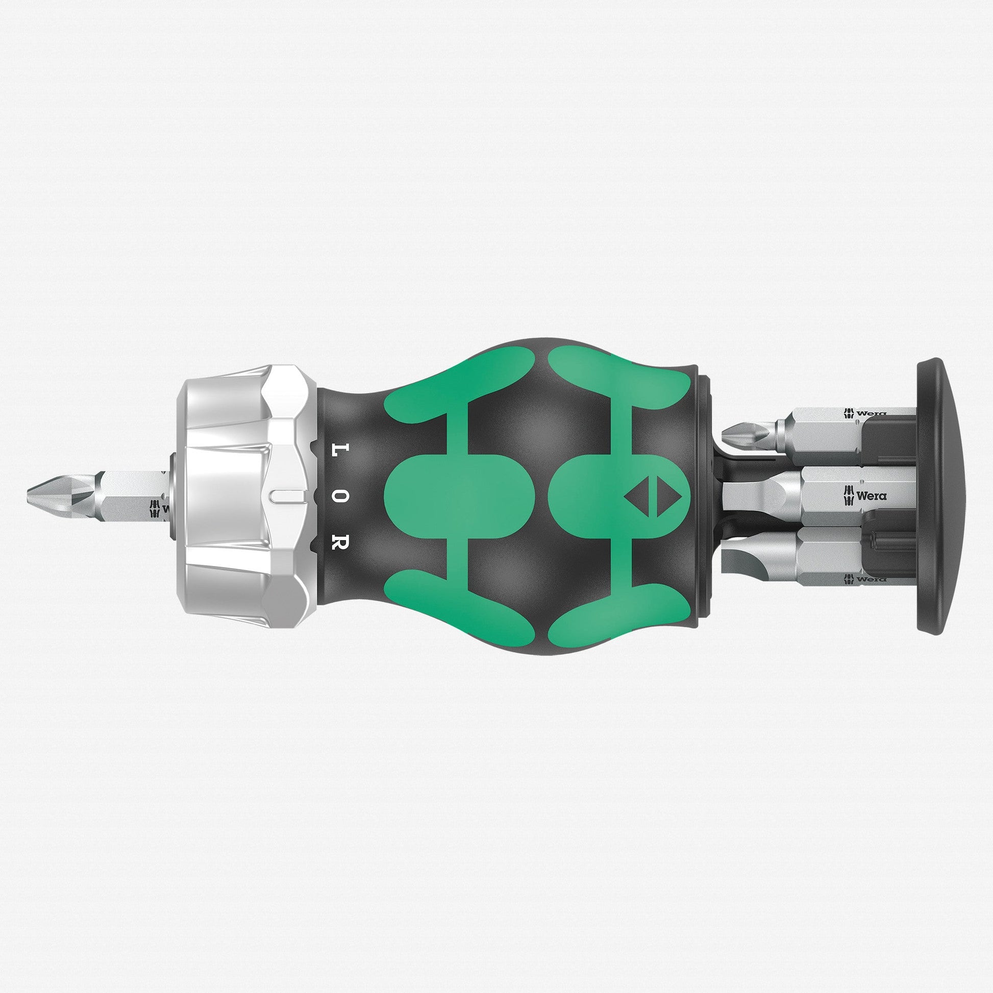 Wera 008886 Kraftform Kompakt RA 4 Ratcheting Stubby Screwdriver with Bit Storage, 6 Pieces - WR008886 - KC Tool
