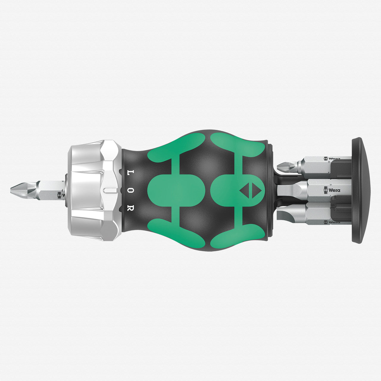 Wera 008886 Kraftform Kompakt RA 4 Ratcheting Stubby Screwdriver with Bit Storage, 6 Pieces - WR008886 - KC Tool