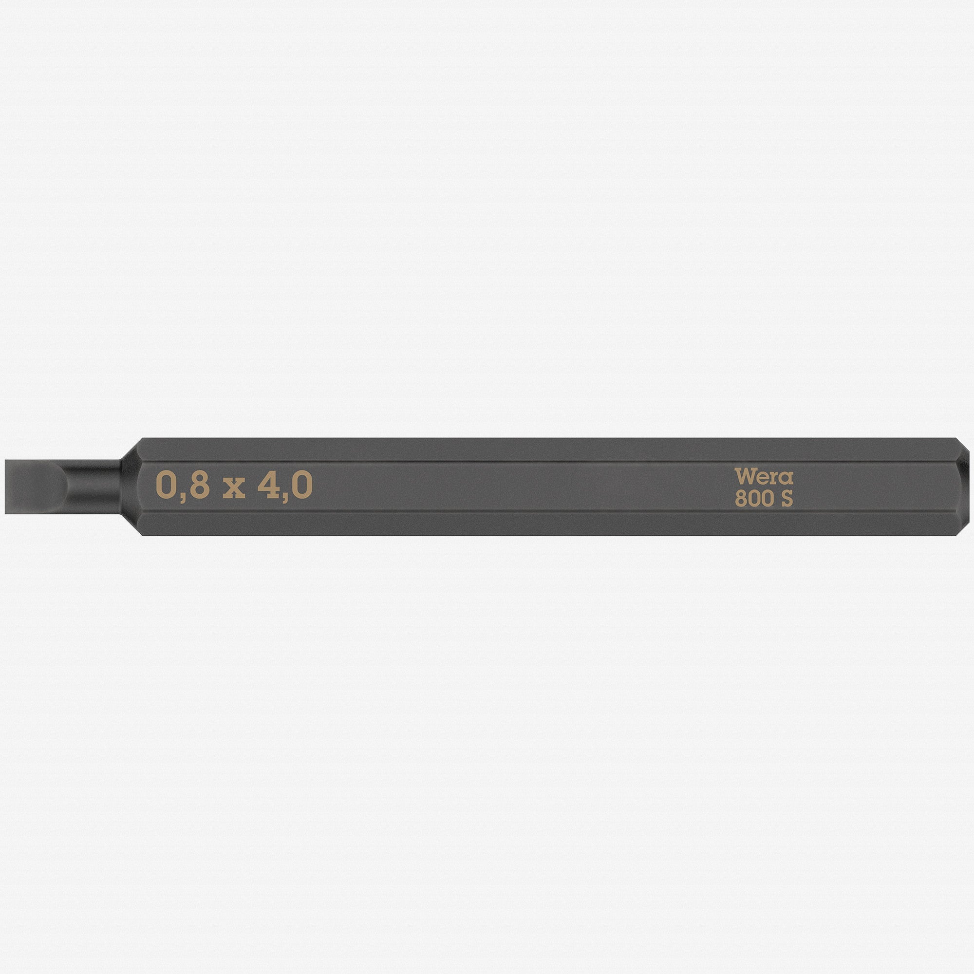 Wera 018140 Slotted 800 S Bit for Impact Screwdriver, 4.0 x 70mm - WR018140 - KC Tool