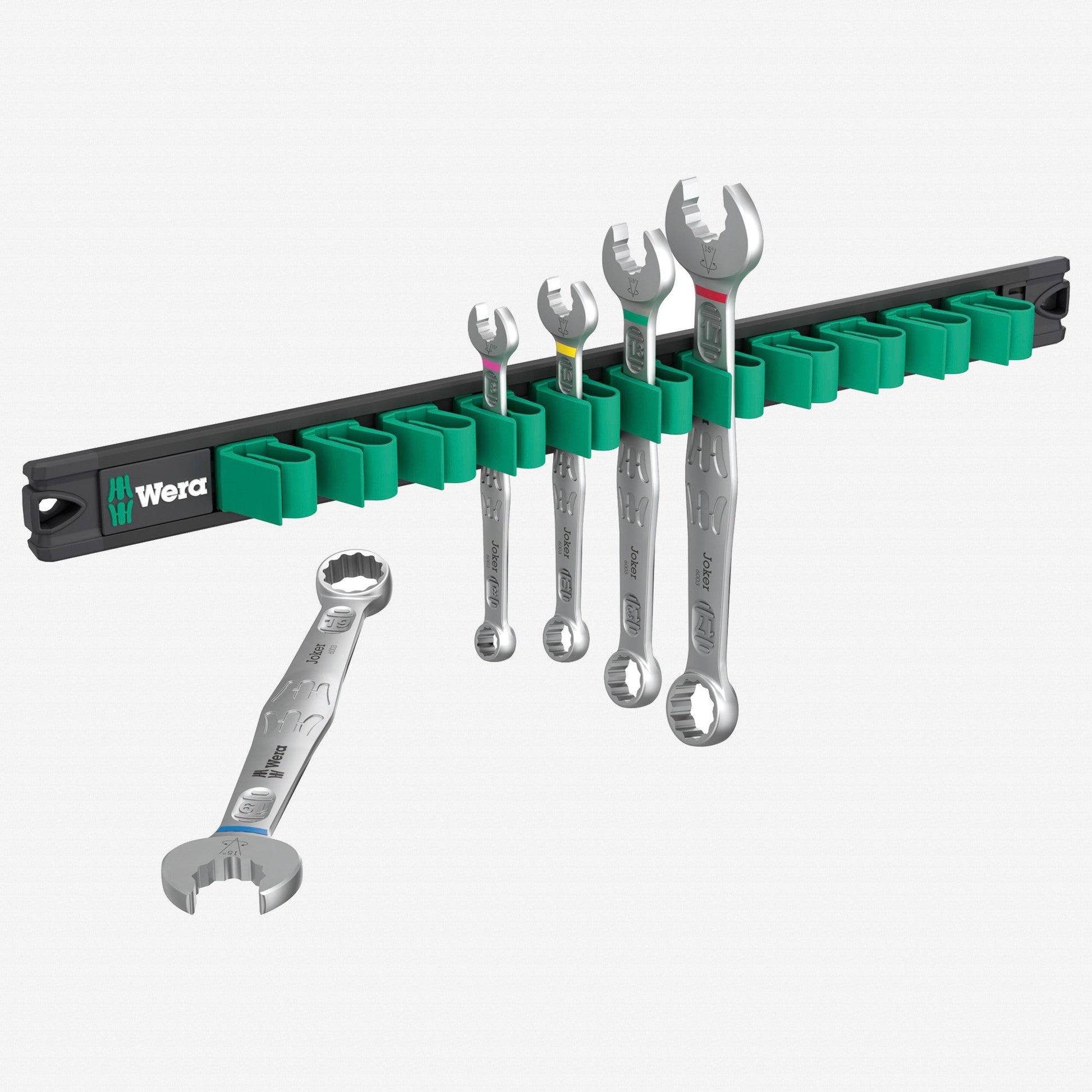 Wera 020234 9641 Magnetic Rail 6003 Joker 2 Ring Spanner Set, Metric, 5 Pieces - WR020234 - KC Tool