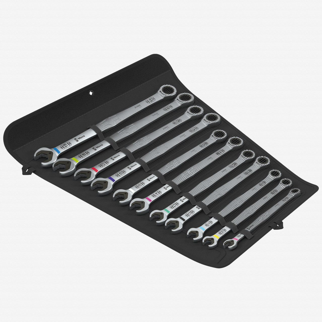 Wera 020382 6007 Joker 11 Long Design Ratcheting Metric Combination Wrench Set, 11 Pieces, 8 - 19 mm - WR020382 - KC Tool