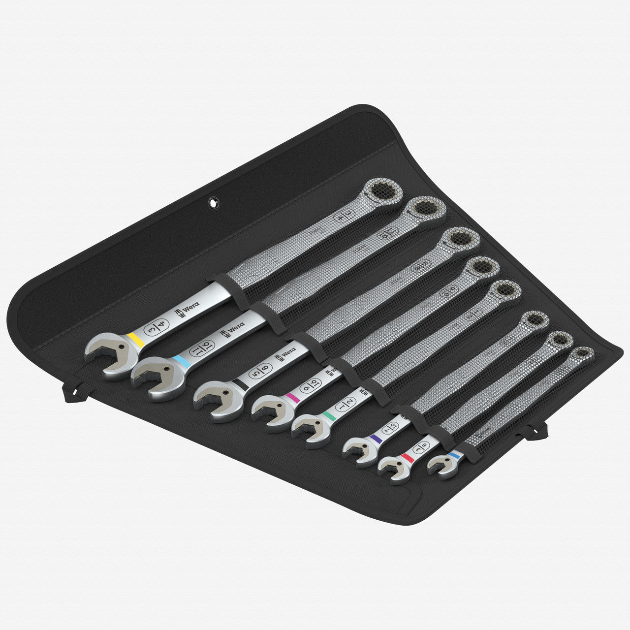 Wera 020385 6007 Joker Imperial 8 Set 1 Long Design Ratcheting SAE Combination Wrench Set, 8 Pieces, 5/16" - 3/4" - WR020385 - KC Tool