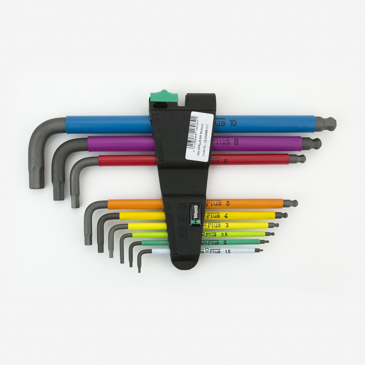 Wera 022089 Multicolor Hex + Ball End Hex Metric L - key Clip Set - WR022089 - KC Tool