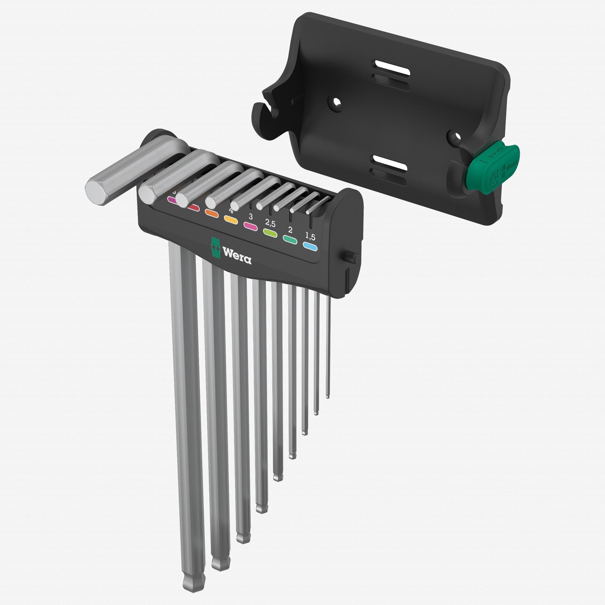 Wera 022102 950/9 Hex-Plus 8 L-key Set, Metric, Chrome-plated, 9 Pieces - WR022102 - KC Tool