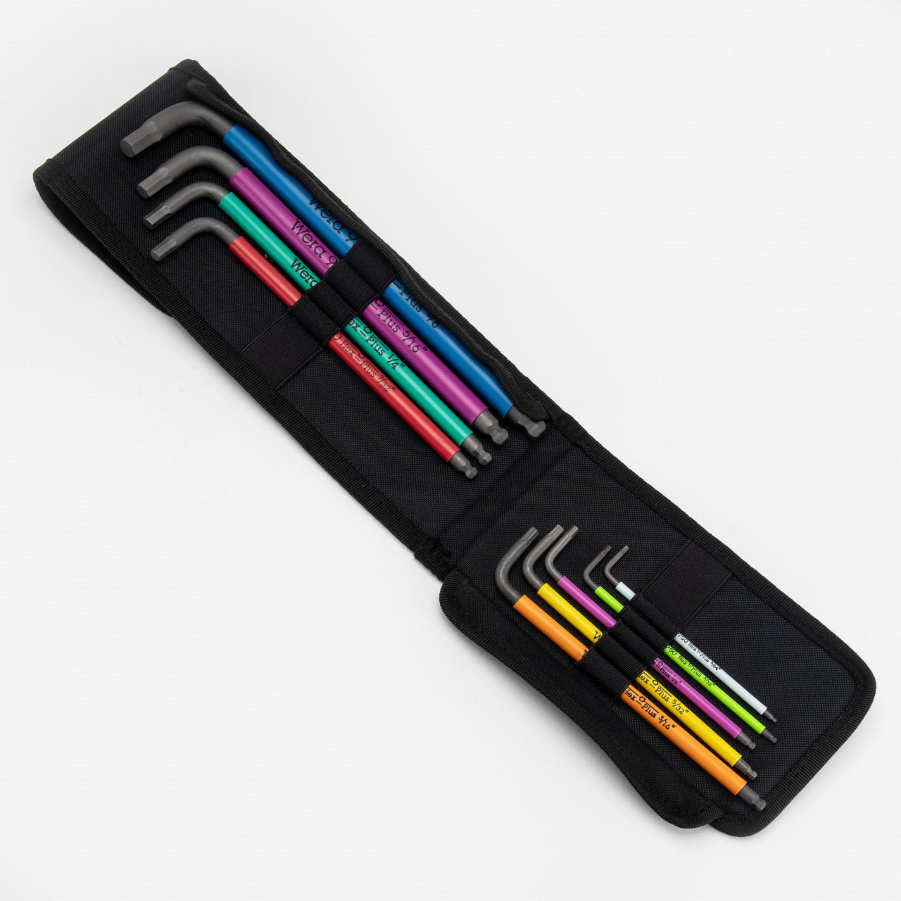 Wera 022639 9 Piece SZ Multicolor Hex + Ball End Hex SAE L - key Pouch Set - WR022639 - KC Tool