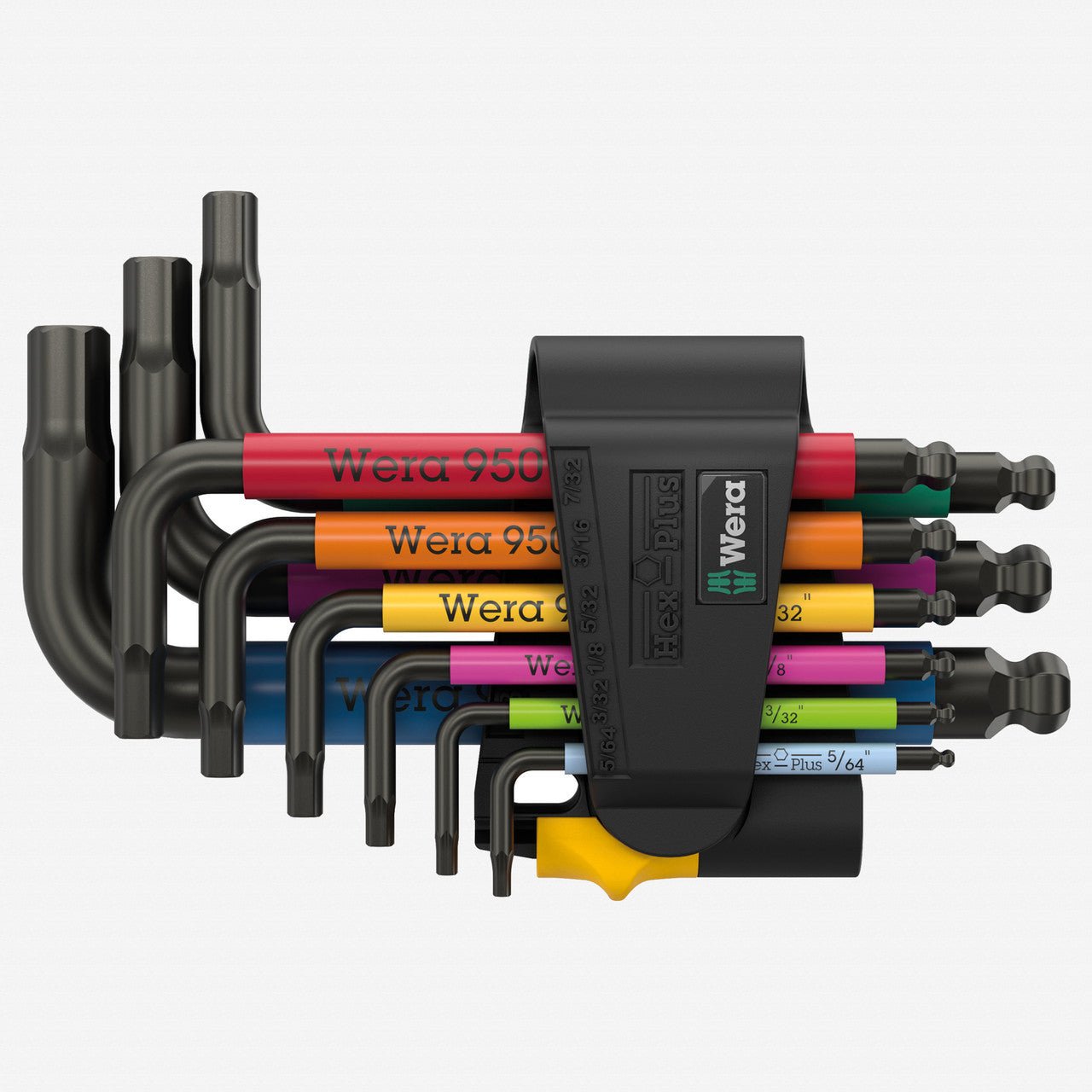 Wera 022641 950/9 Hex - Plus Multicolour Imperial 3 L - key Set, BlackLaser, 9 Pieces - WR022641 - KC Tool