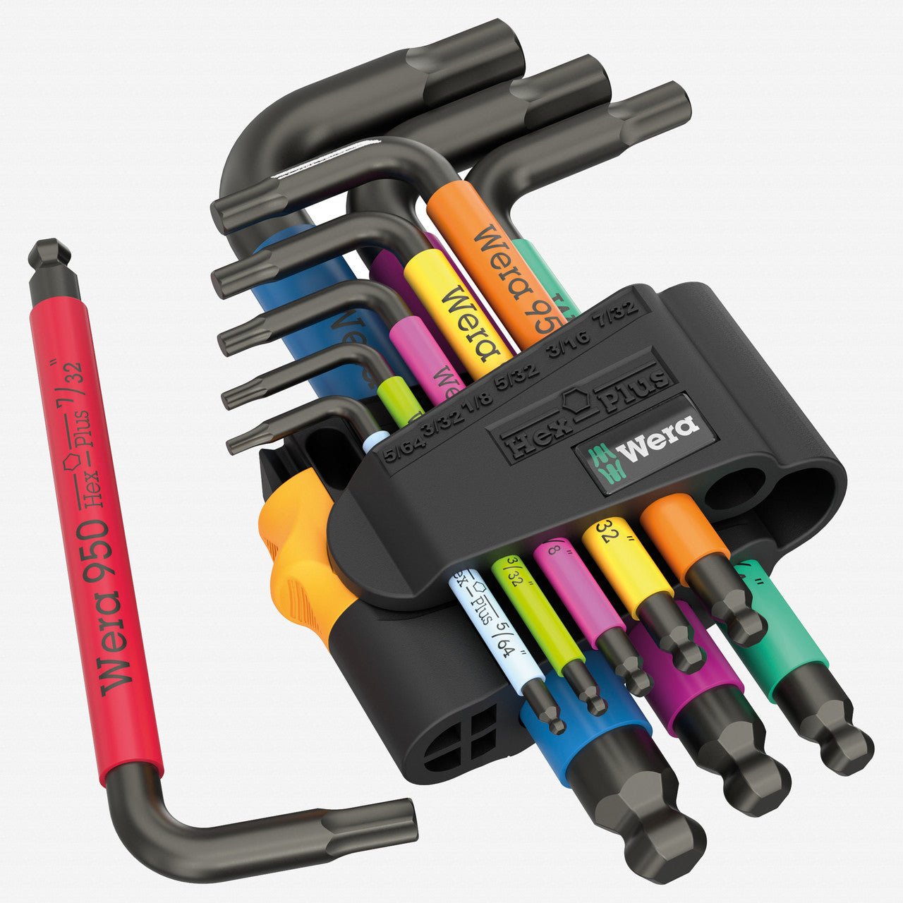 Wera 022641 950/9 Hex - Plus Multicolour Imperial 3 L - key Set, BlackLaser, 9 Pieces - WR022641 - KC Tool