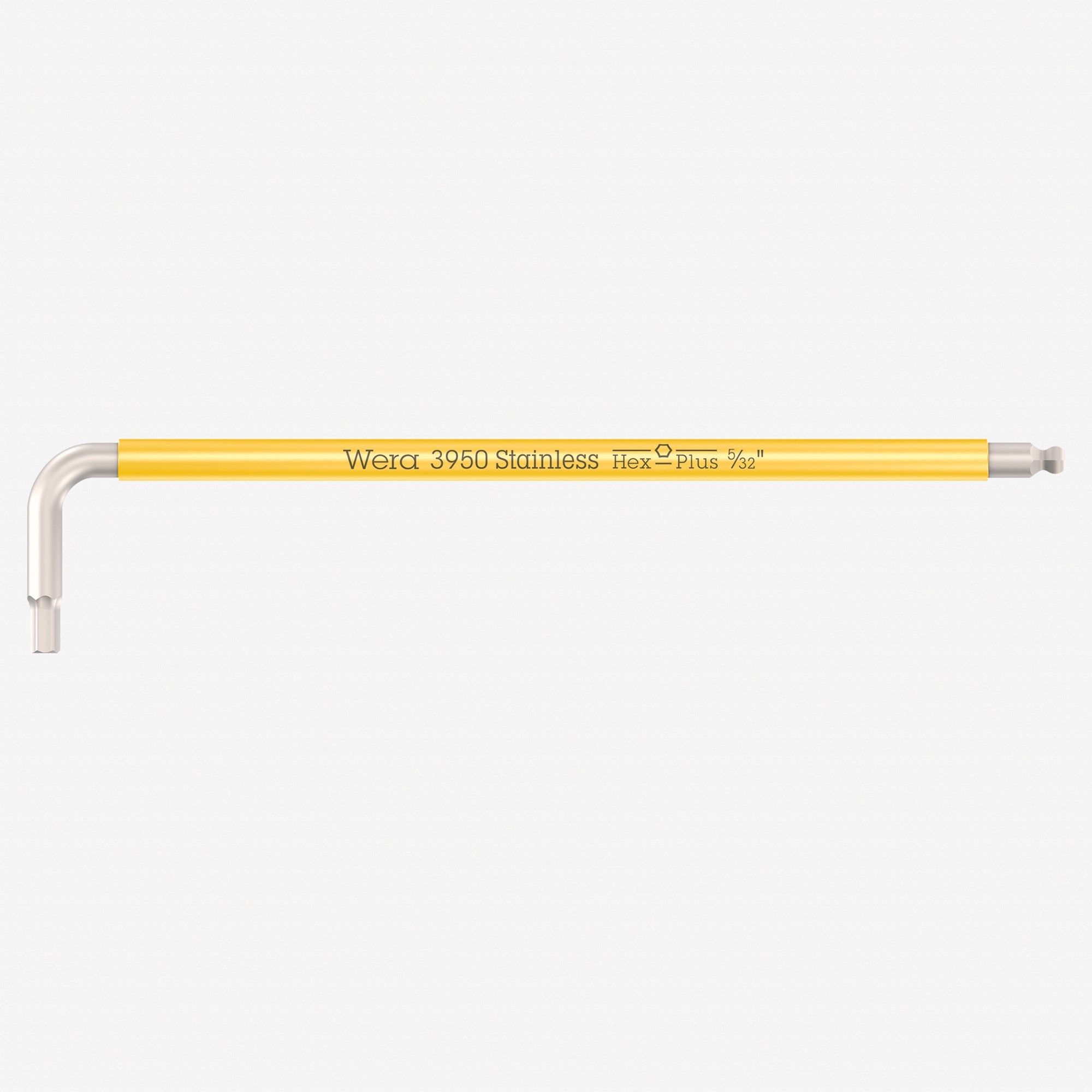 Wera 022853 Multicolor Hex-Plus Stainless L-key with Ball End, 5/32" x 137mm (Yellow) - WR022853 - KC Tool