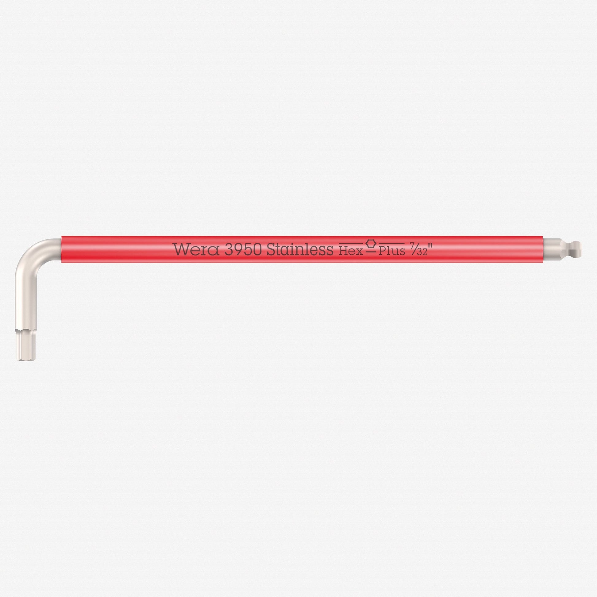 Wera 022855 Multicolor Hex-Plus Stainless L-key with Ball End, 7/32" x 172mm (Red) - WR022855 - KC Tool