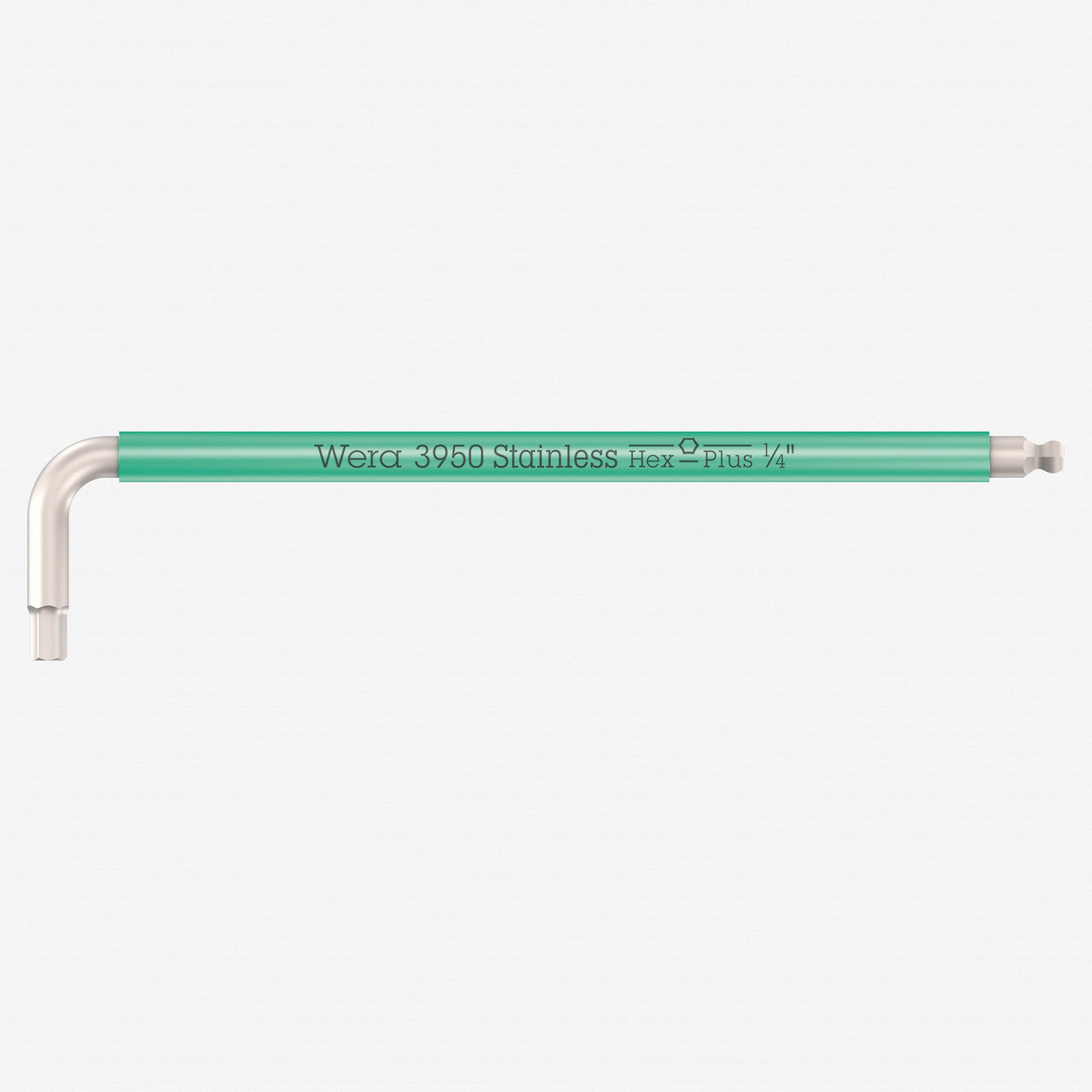 Wera 022856 Multicolor Hex - Plus Stainless L - key with Ball End, 1/4" x 185mm (Turquoise) - WR022856 - KC Tool