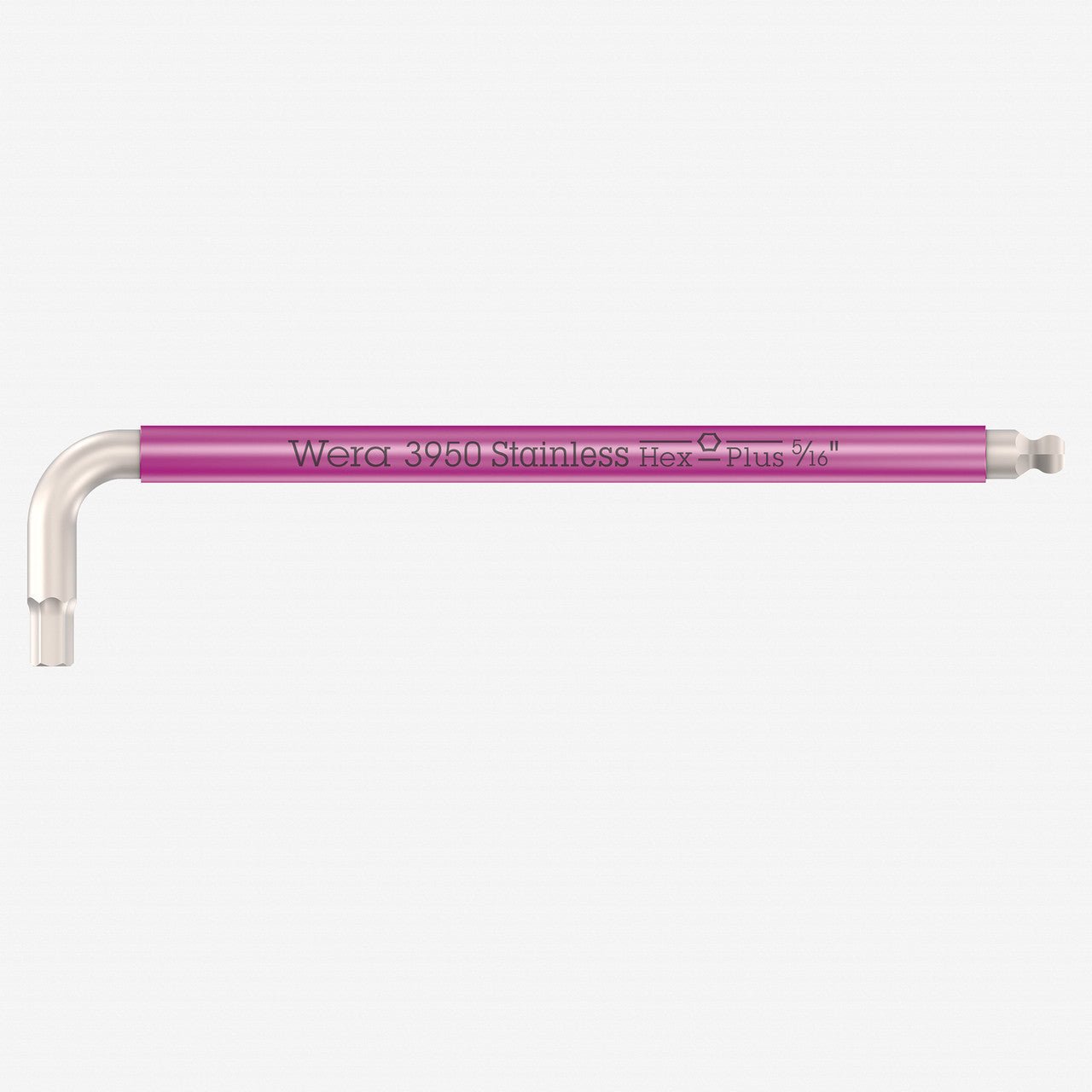 Wera 022857 Multicolor Hex - Plus Stainless L - key with Ball End, 5/16" x 195mm (Pink) - WR022857 - KC Tool