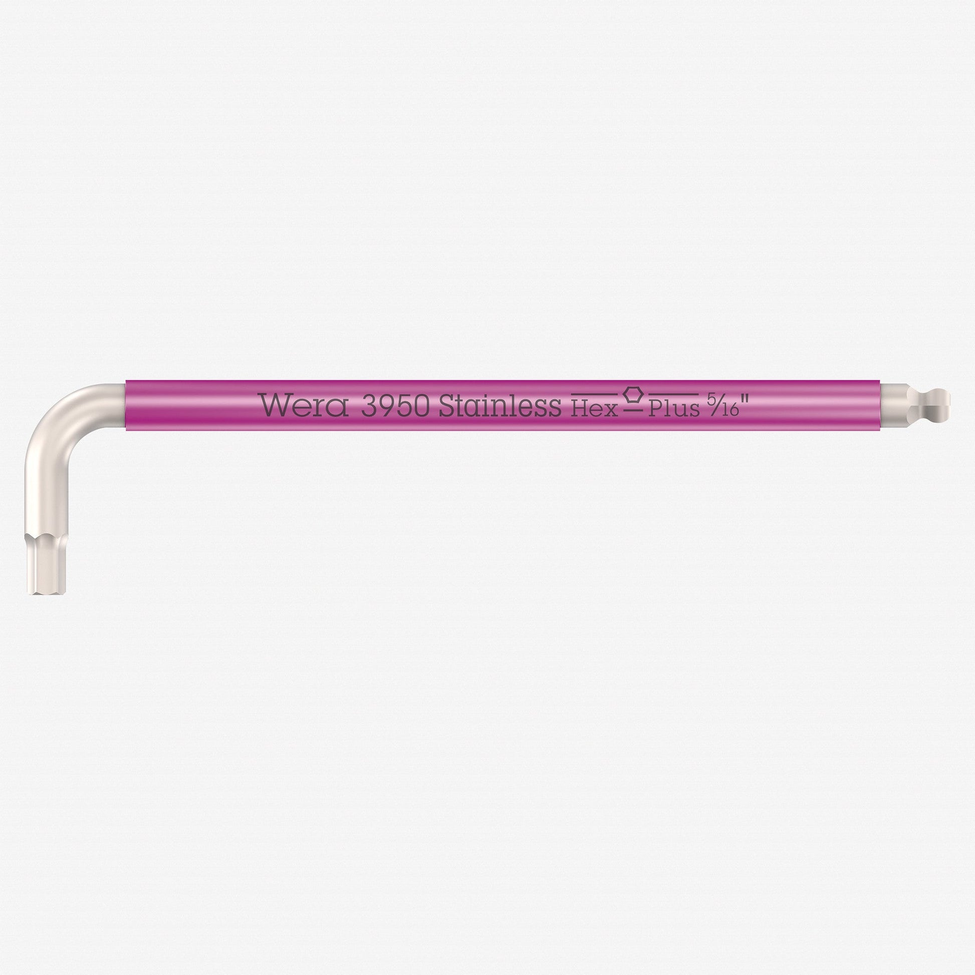 Wera 022857 Multicolor Hex-Plus Stainless L-key with Ball End, 5/16" x 195mm (Pink) - WR022857 - KC Tool
