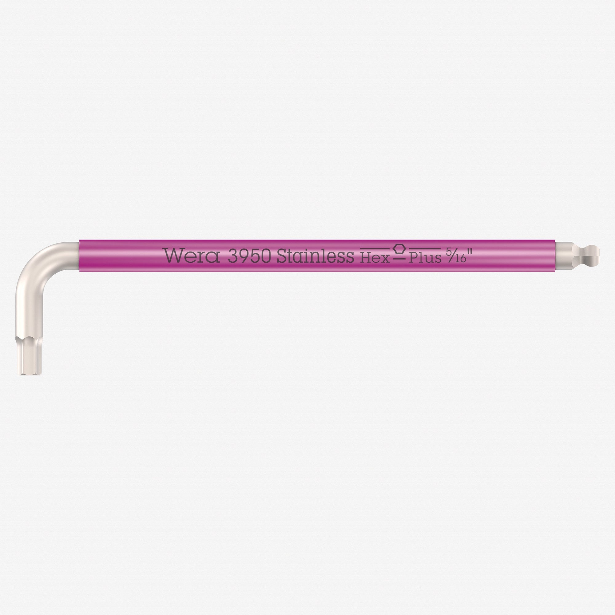 Wera 022857 Multicolor Hex-Plus Stainless L-key with Ball End, 5/16" x 195mm (Pink) - WR022857 - KC Tool