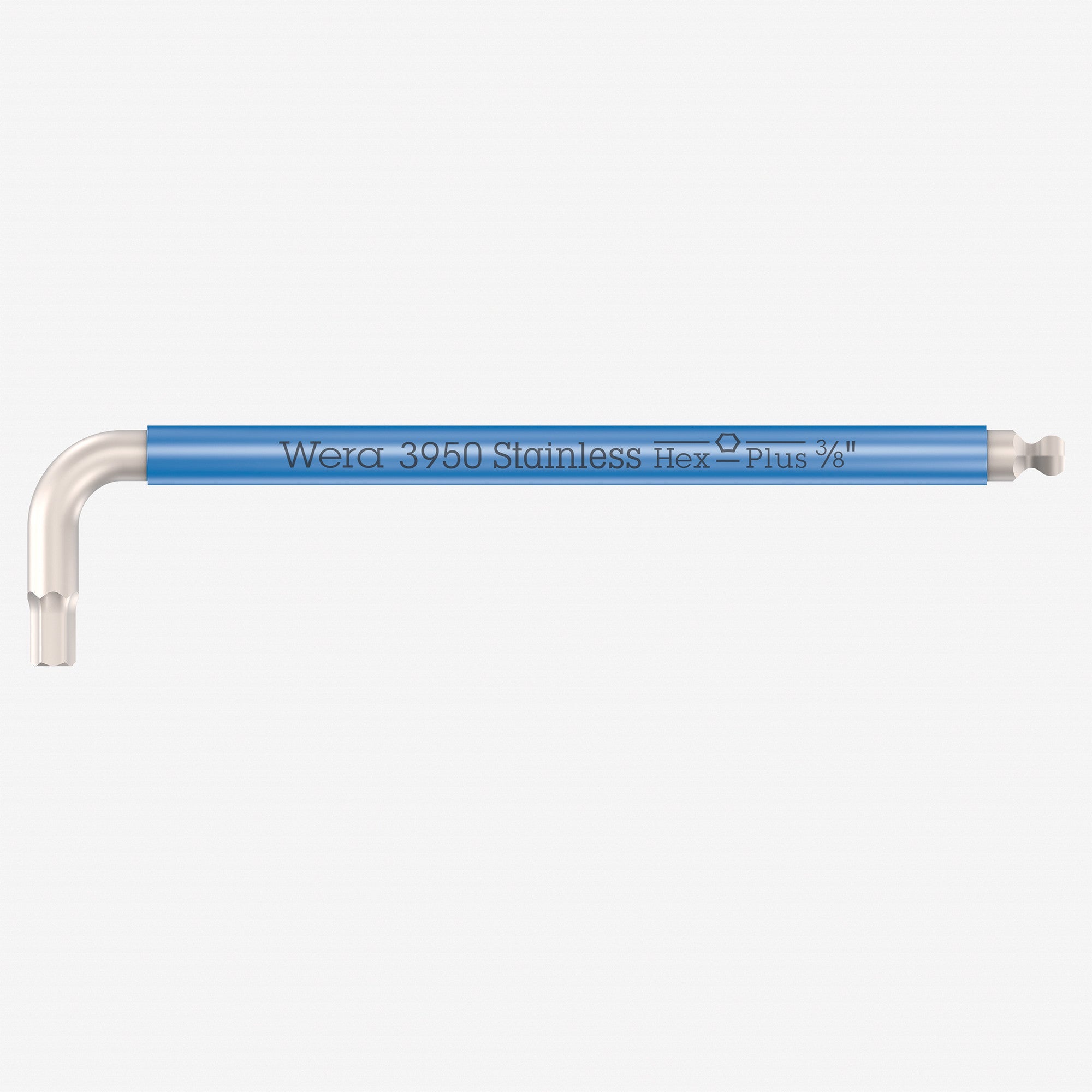 Wera 022858 Multicolor Hex-Plus Stainless L-key with Ball End, 3/8" x 224mm (Blue) - WR022858 - KC Tool