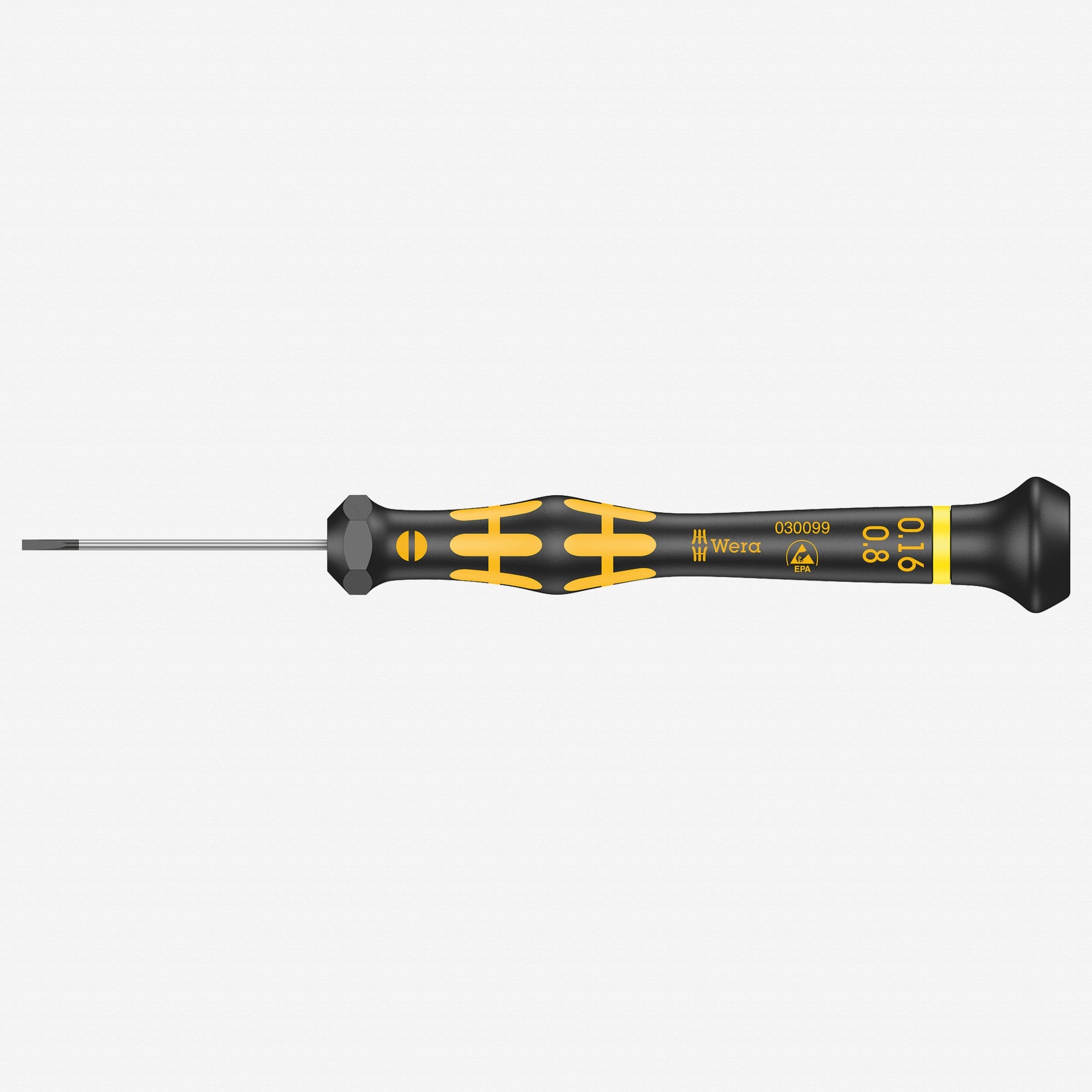 Wera 030099 ESD Kraftform 1578 A Micro Screwdriver for Slotted Screws, 0.16 x 0.8 x 40 mm - WR030099 - KC Tool