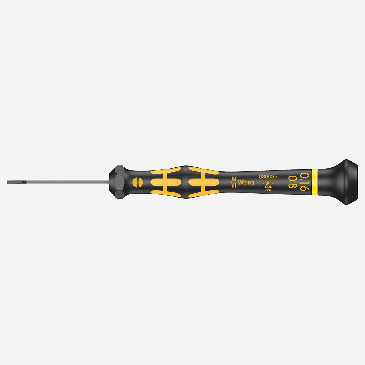 Wera 030099 ESD Kraftform 1578 A Micro Screwdriver for Slotted Screws, 0.16 x 0.8 x 40 mm - WR030099 - KC Tool