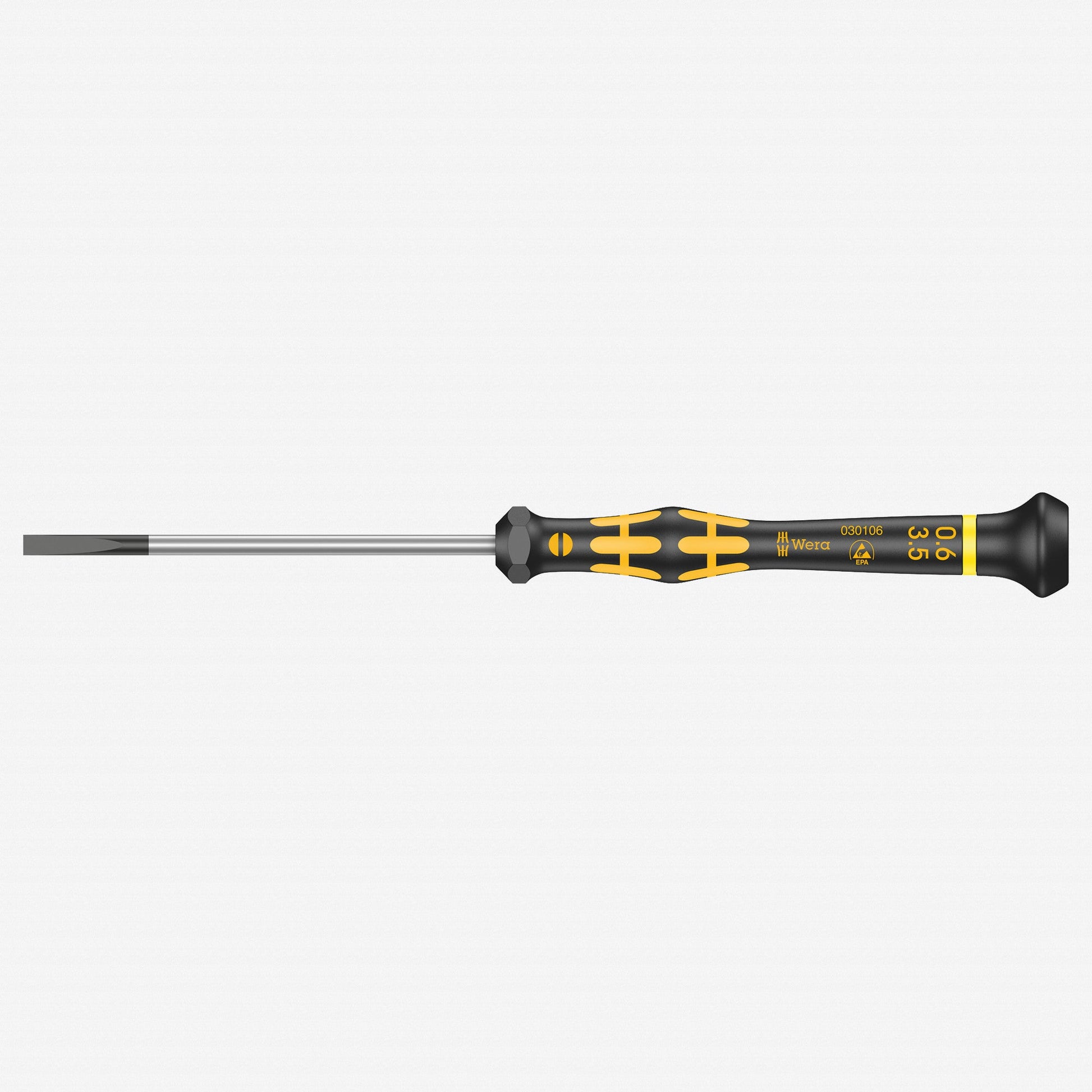 Wera 030106 3.5 x 80mm ESD Safe Slotted Precision Screwdriver - WR030106 - KC Tool