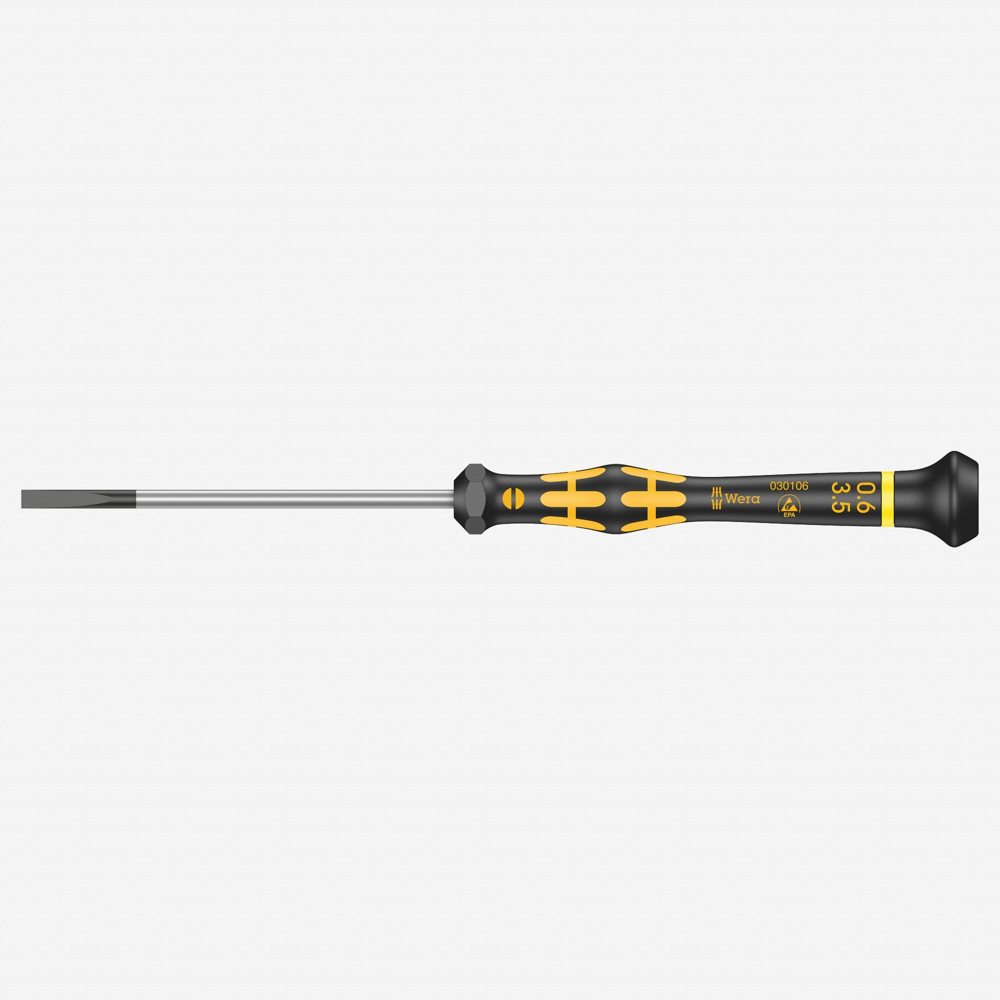 Wera 030106 3.5 x 80mm ESD Safe Slotted Precision Screwdriver - WR030106 - KC Tool