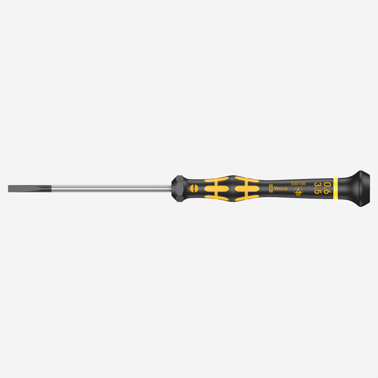 Wera 030106 3.5 x 80mm ESD Safe Slotted Precision Screwdriver - WR030106 - KC Tool