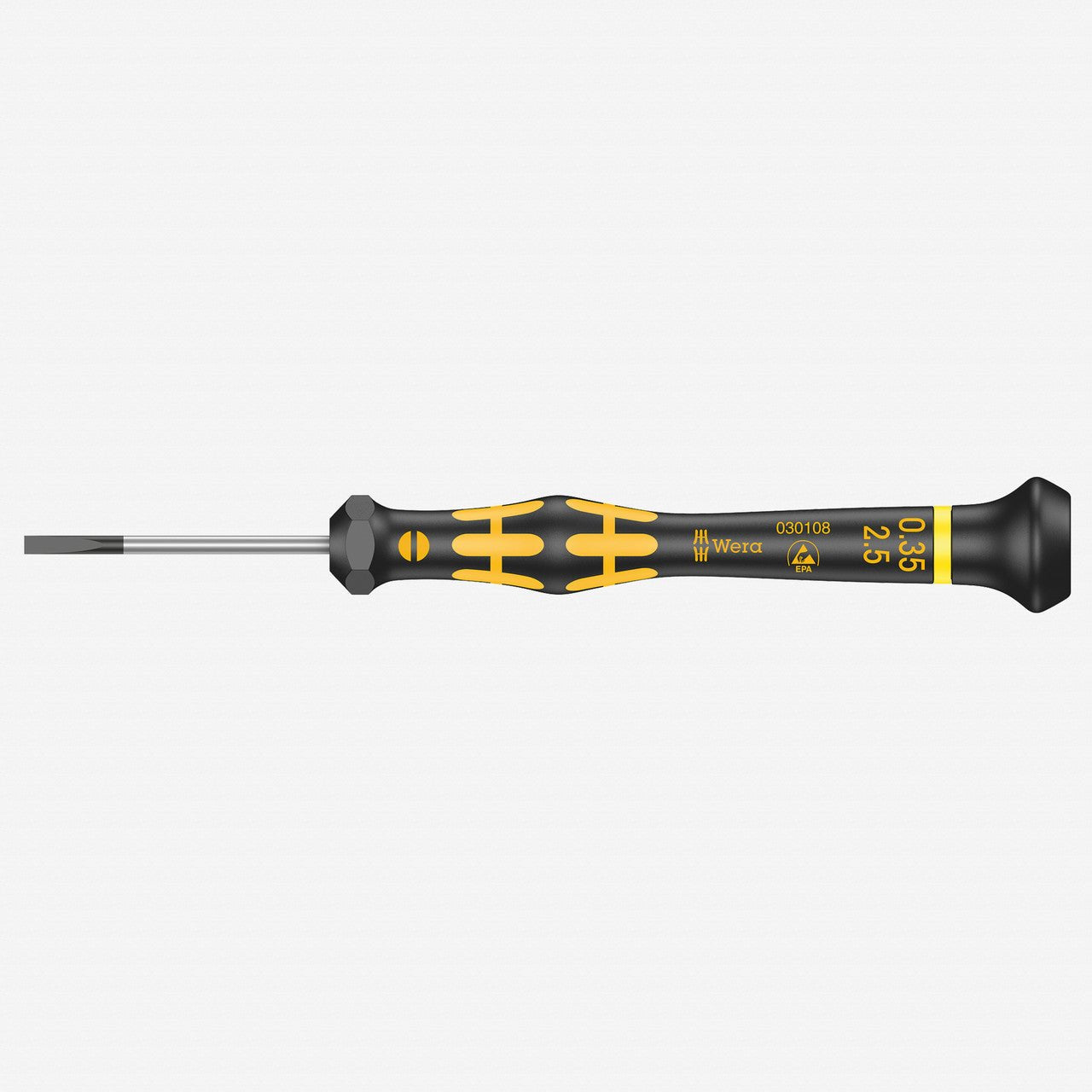 Wera 030108 2.5 x 40mm ESD Safe Micro Slotted Screwdriver - WR030108 - KC Tool