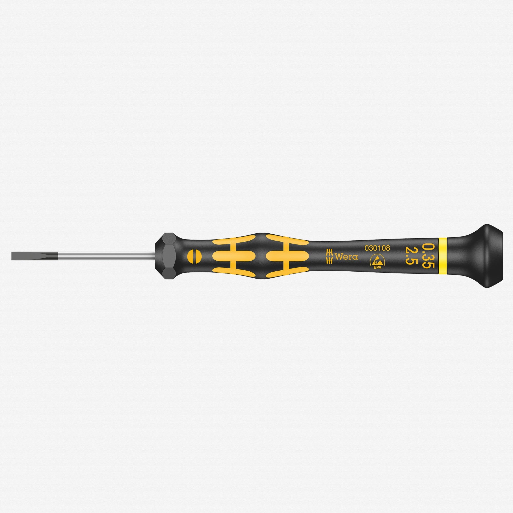 Wera 030108 2.5 x 40mm ESD Safe Micro Slotted Screwdriver - WR030108 - KC Tool