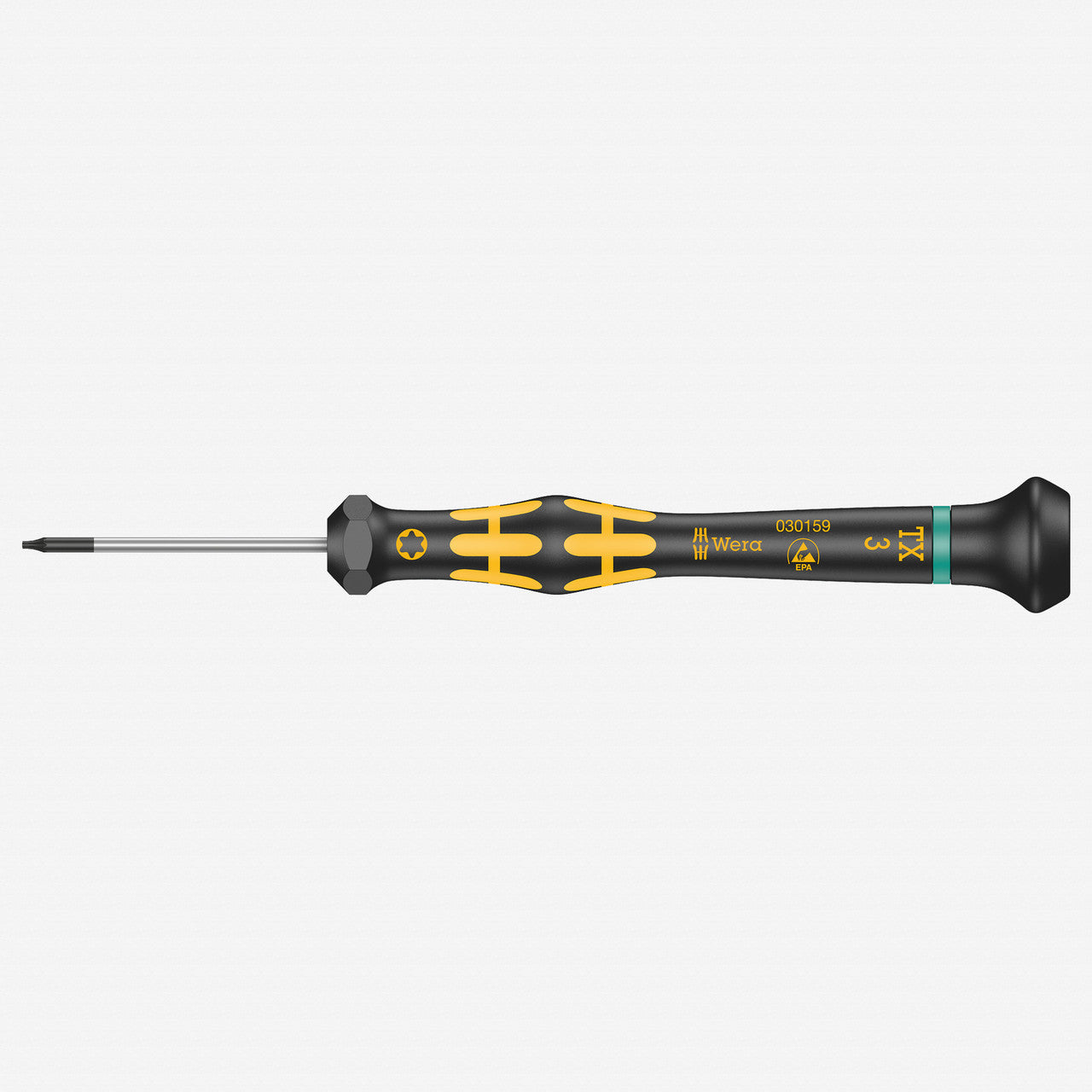 Wera 030159 ESD 1567 TORX Kraftform Micro Screwdriver for TORX Screws, TX 3 x 40 mm - WR030159 - KC Tool