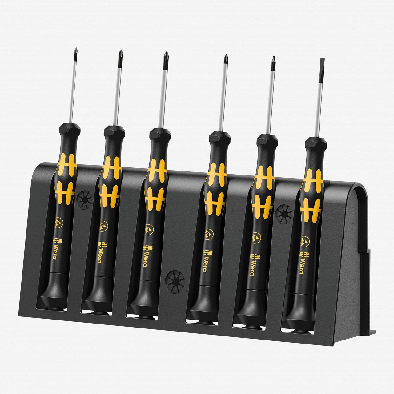 Wera 030180 ESD Safe Slotted/Phillips/M/Torx Micro Screwdriver Set + Rack - WR030180 - KC Tool