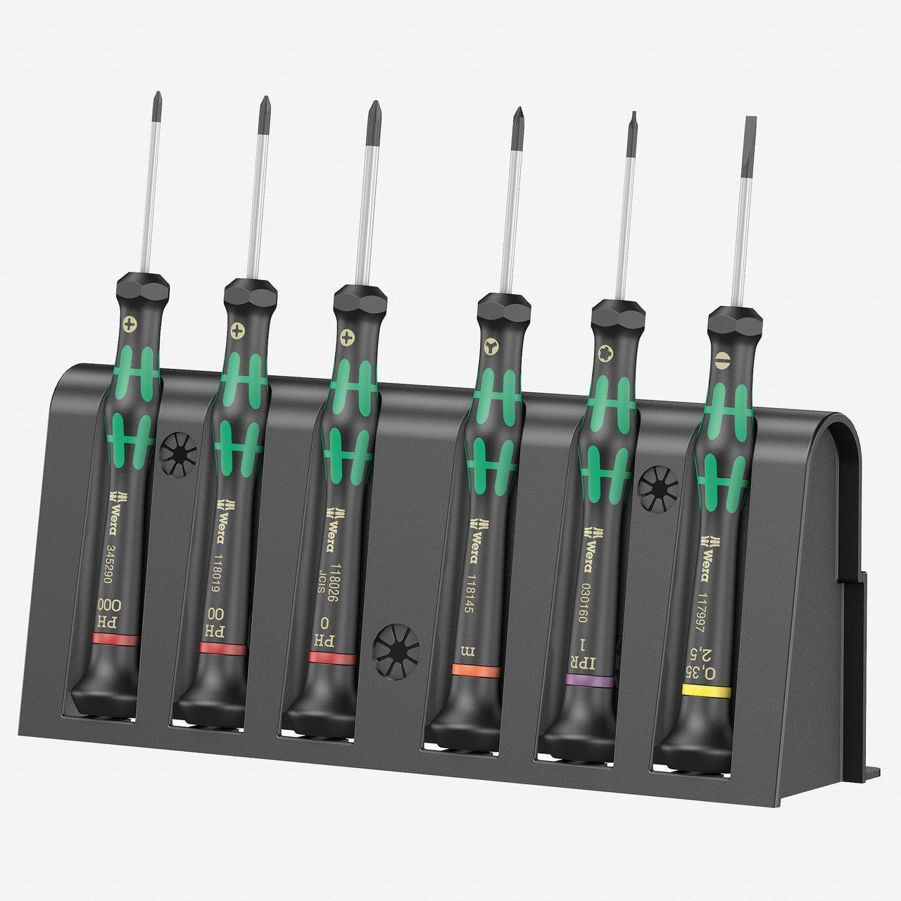 Wera 030181 Slotted/Phillips/M/Torx Micro Screwdriver Set + Rack - WR030181 - KC Tool