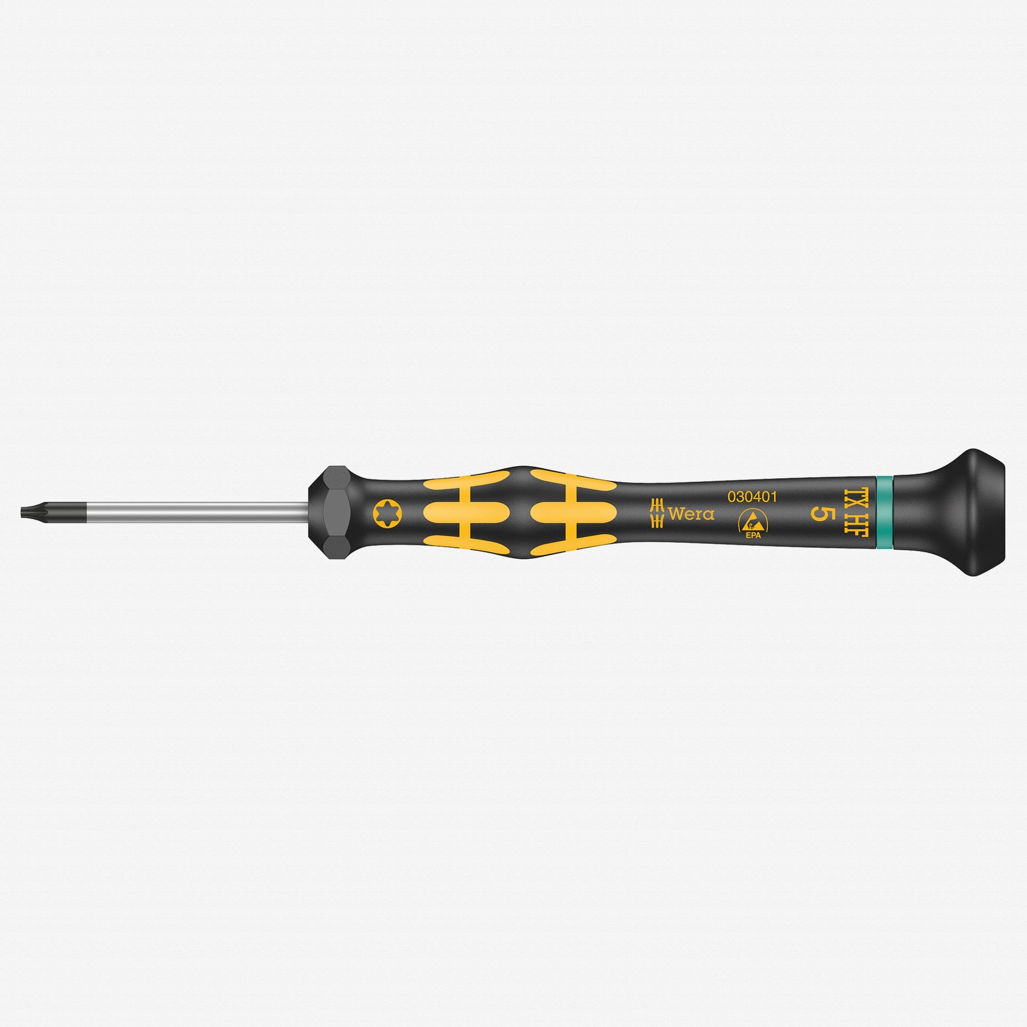 Wera 030401 T5 x 40mm ESD Safe Kraftform Micro TORX® HF Precision Screwdriver - WR030401 - KC Tool