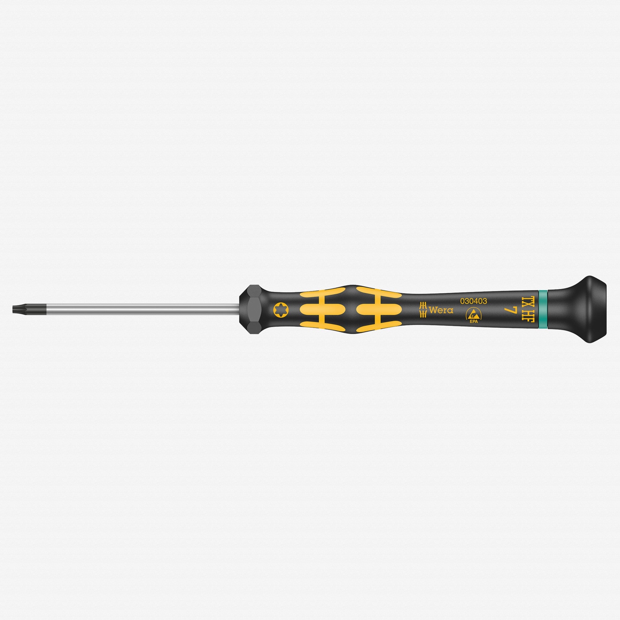 Wera 030403 T7 x 40mm ESD Safe Kraftform Micro TORX® HF Precision Screwdriver - WR030403 - KC Tool
