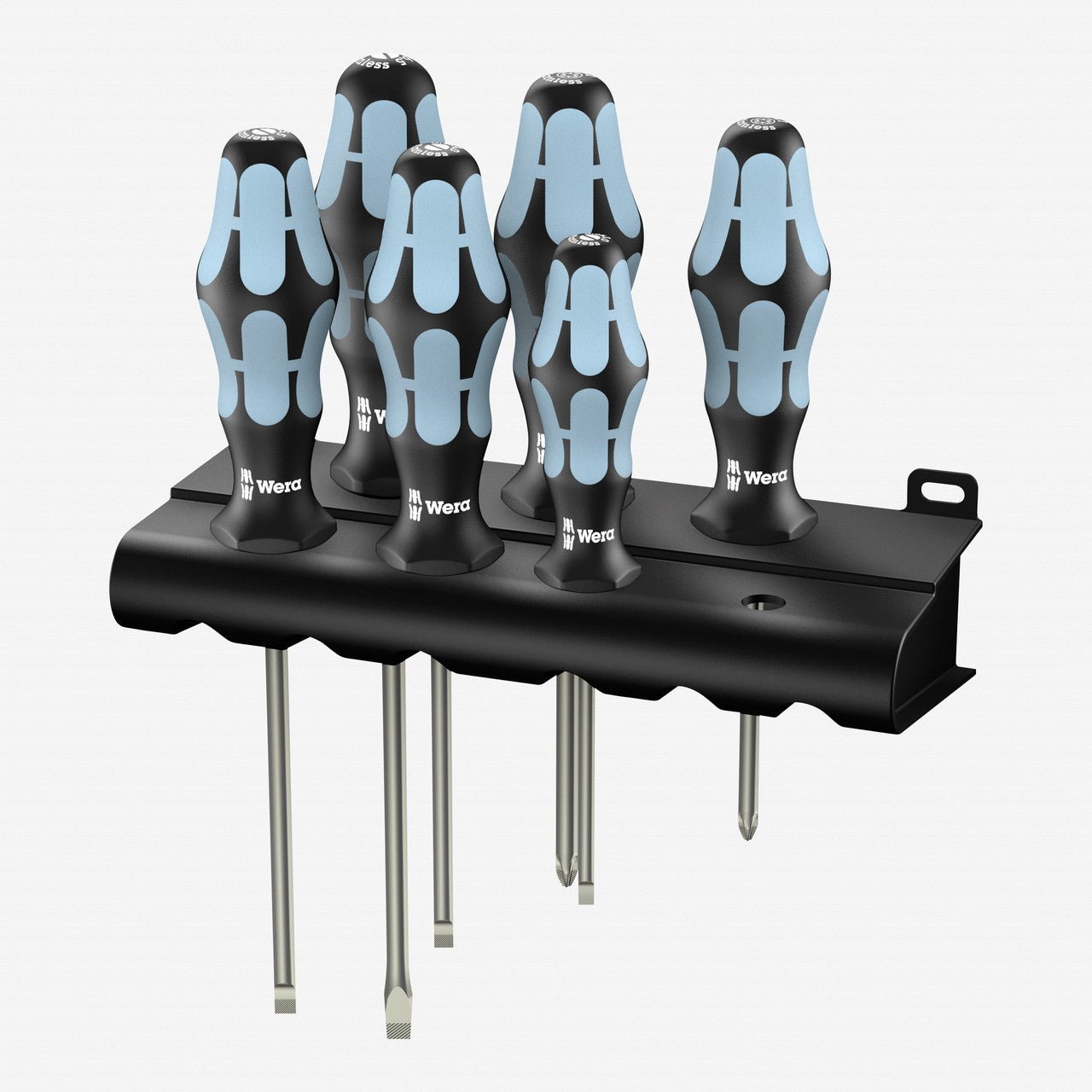 Wera 032063 Stainless Steel Slotted/Phillips/Pozidriv Screwdriver Set + Rack - WR032063 - KC Tool