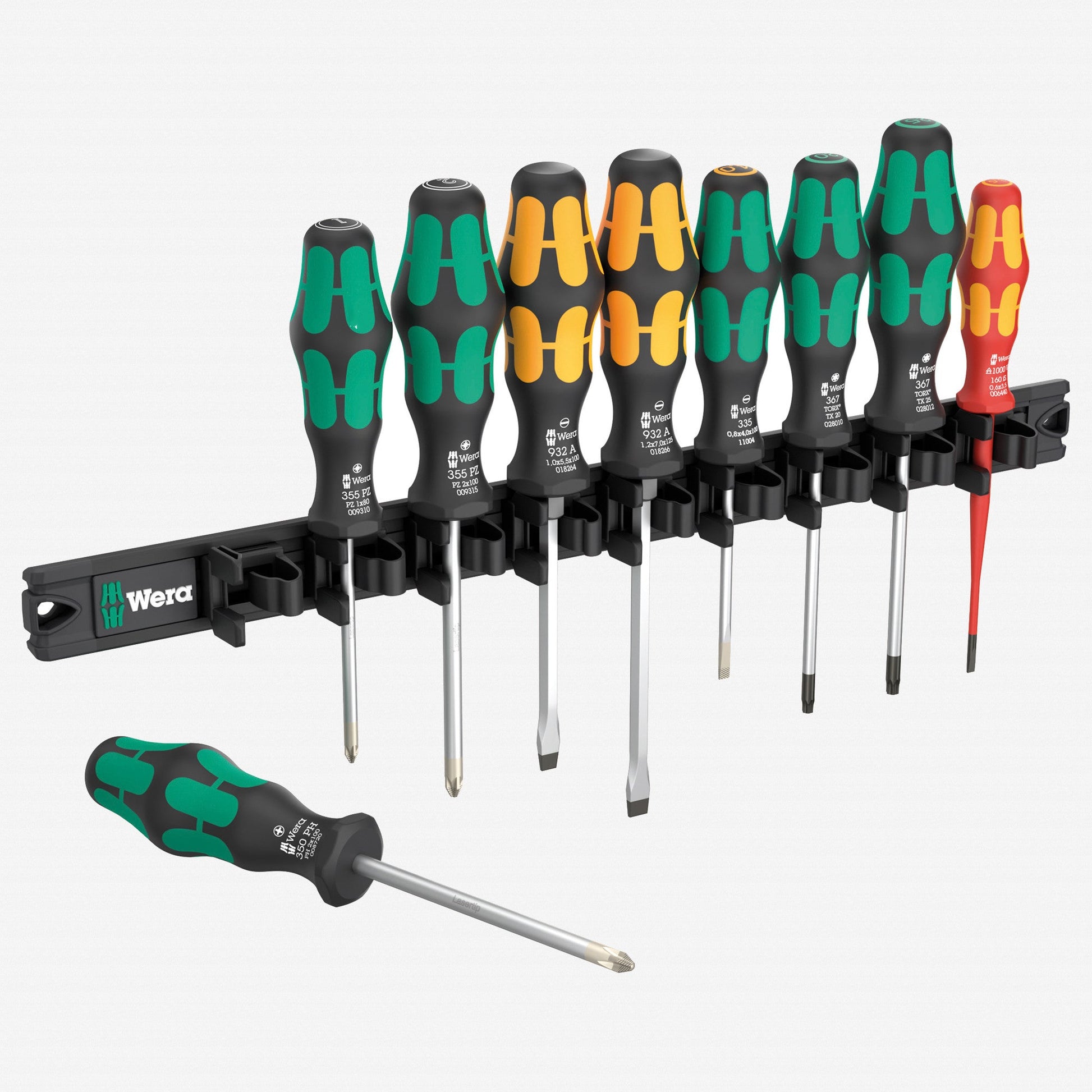 Wera 051012 9650 Magnetic Rail Kraftform Screwdriver Set, 9 Pieces - WR051012 - KC Tool