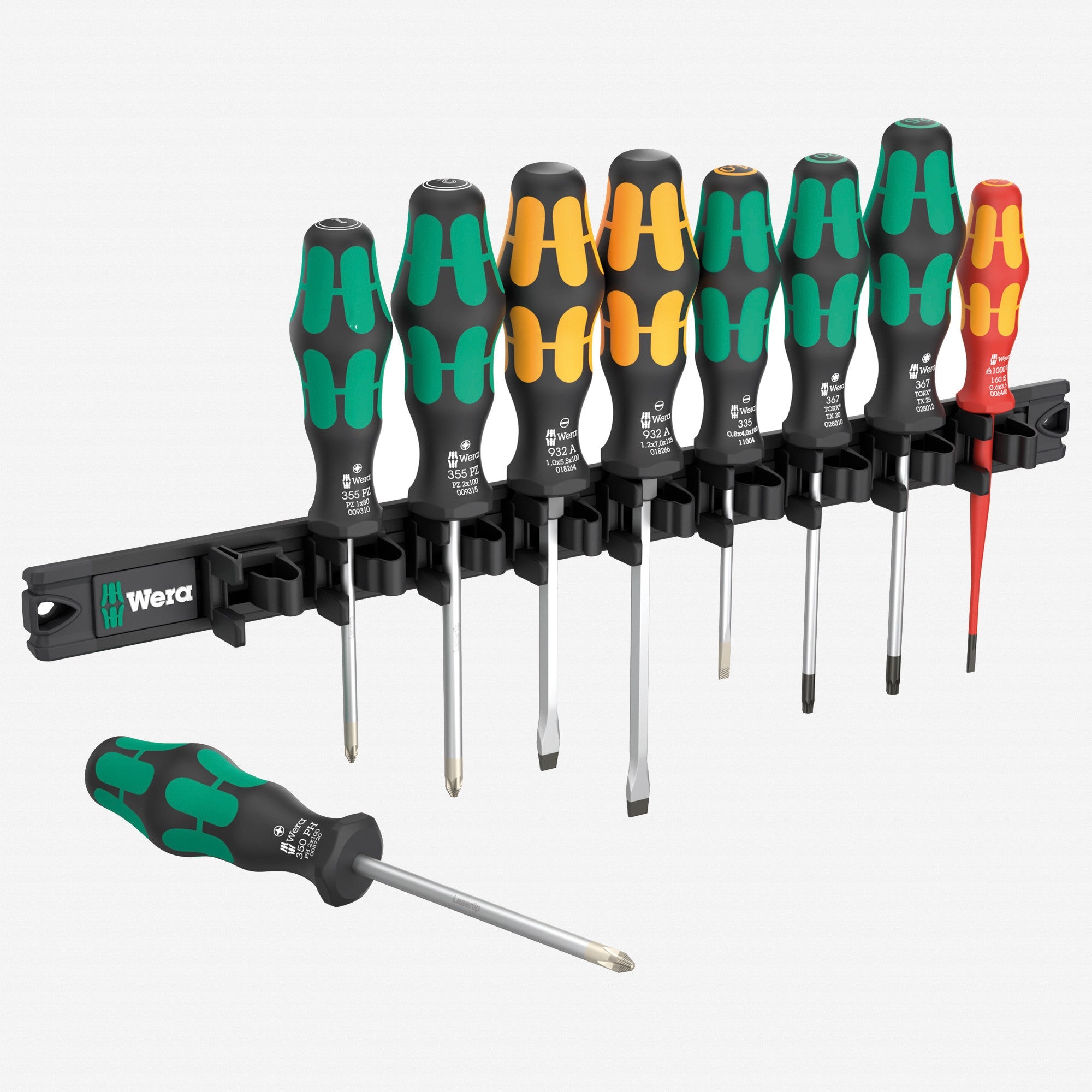 Wera 051012 9650 Magnetic Rail Kraftform Screwdriver Set, 9 Pieces - WR051012 - KC Tool
