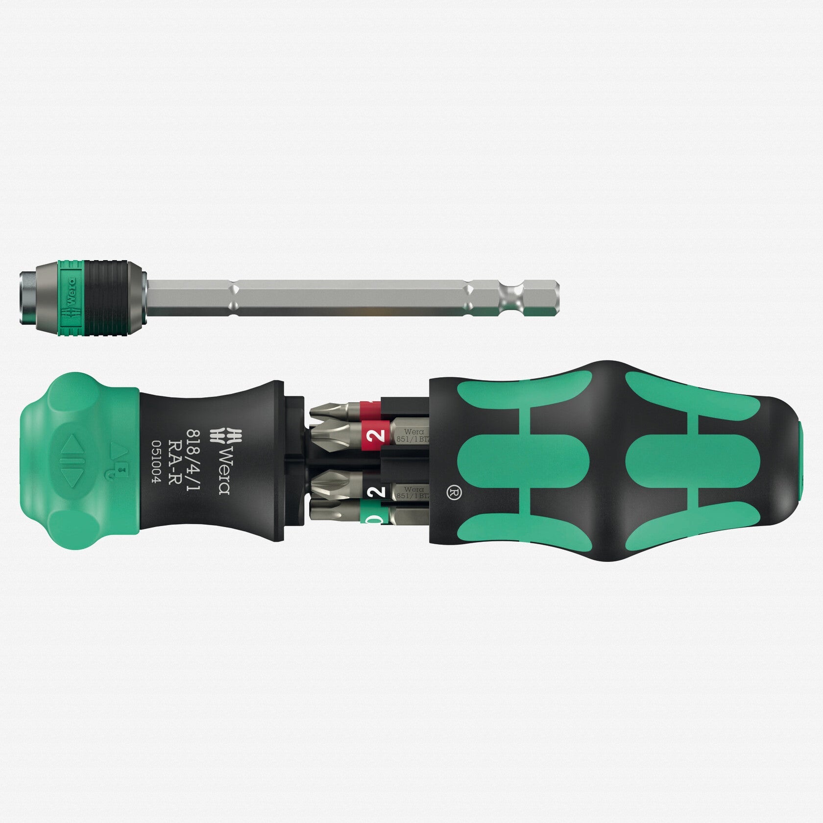 Wera 051513 Kraftform Kompakt 20 RA-R Ratcheting Bitholder, 7 PIeces - WR051513 - KC Tool