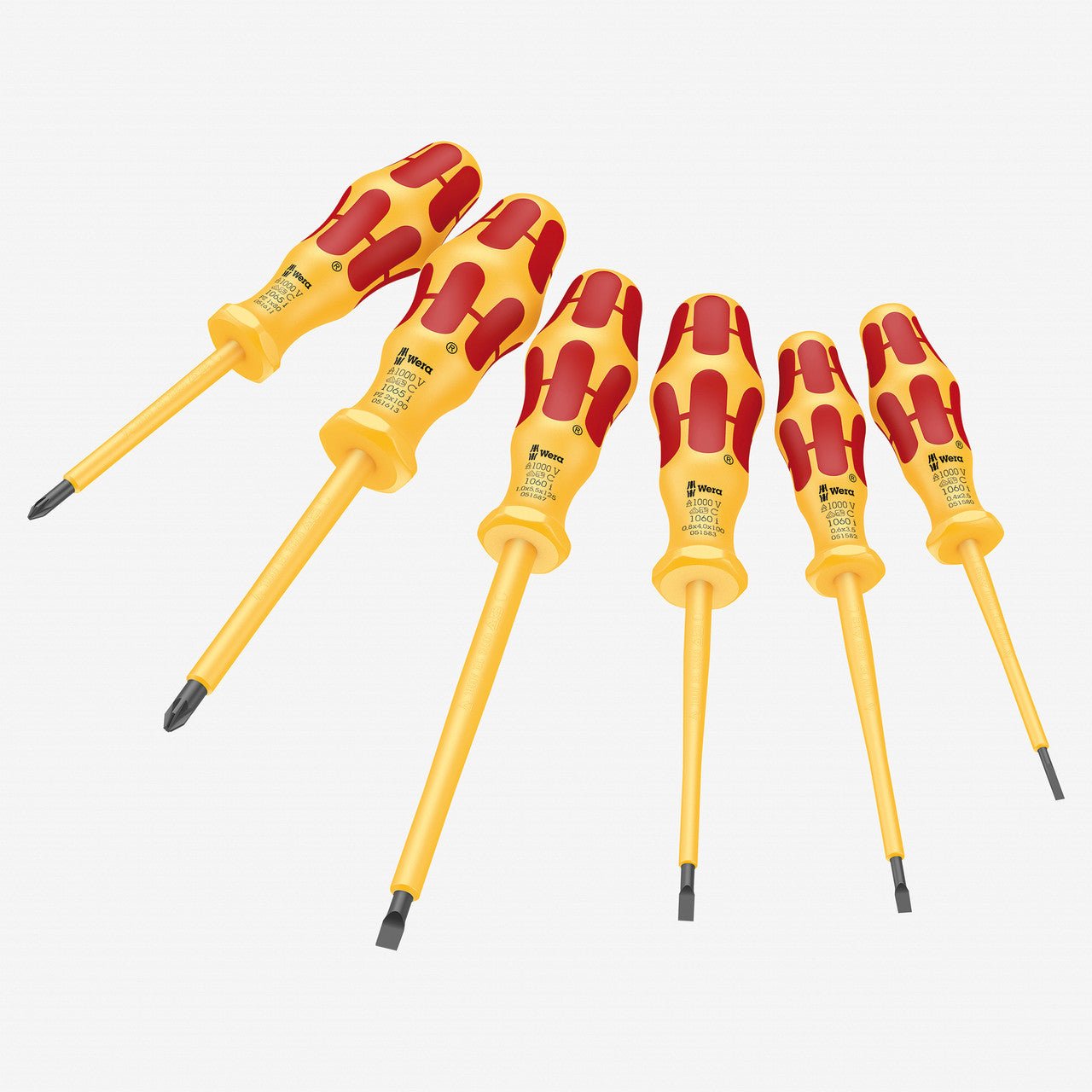 Wera 051576 Kraftform VDE Pozidriv/Slotted Screwdriver Set, 6 Pieces - WR051576 - KC Tool