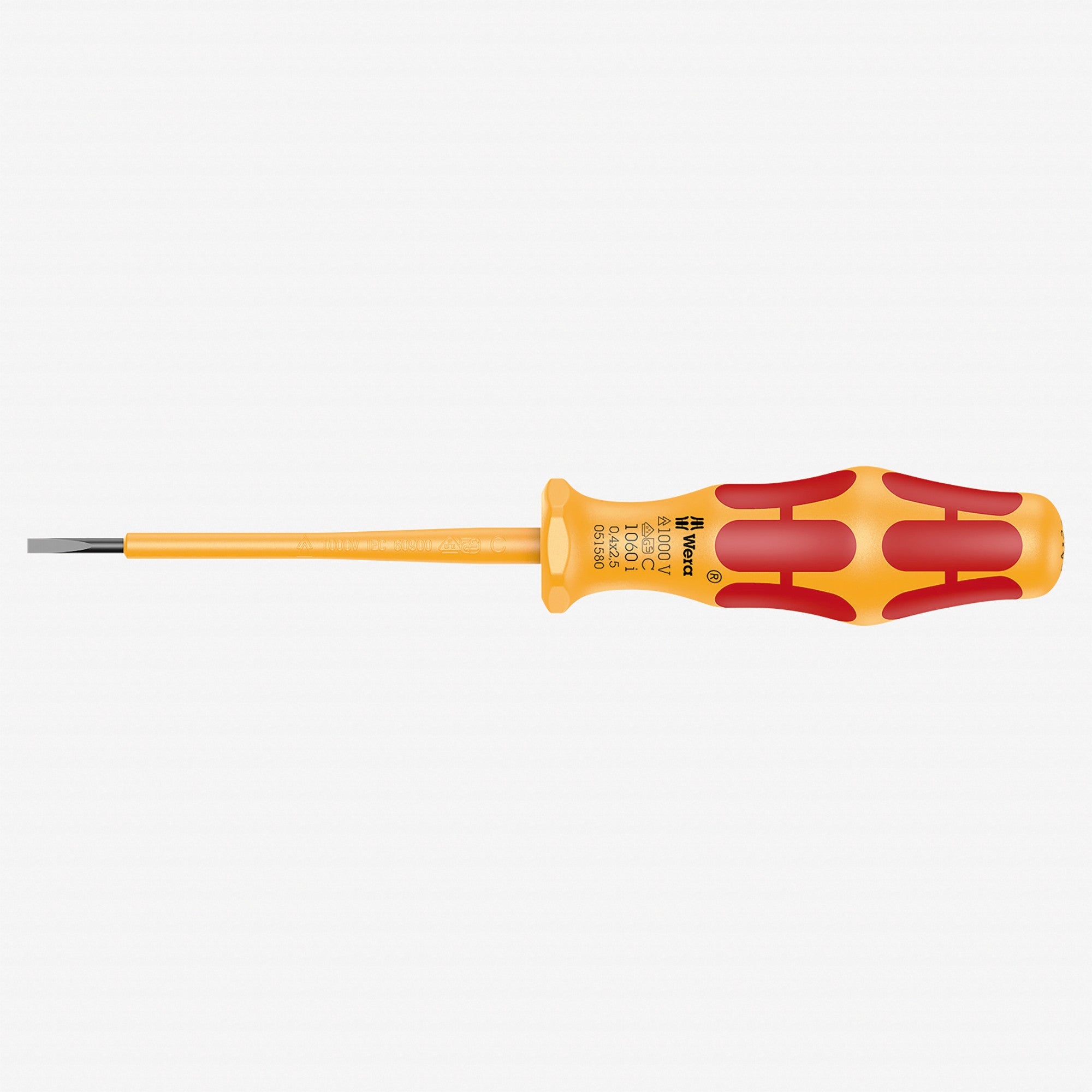 Wera 051580 Kraftform VDE Slotted Screwdriver, 2.5 x 80mm - WR051580 - KC Tool