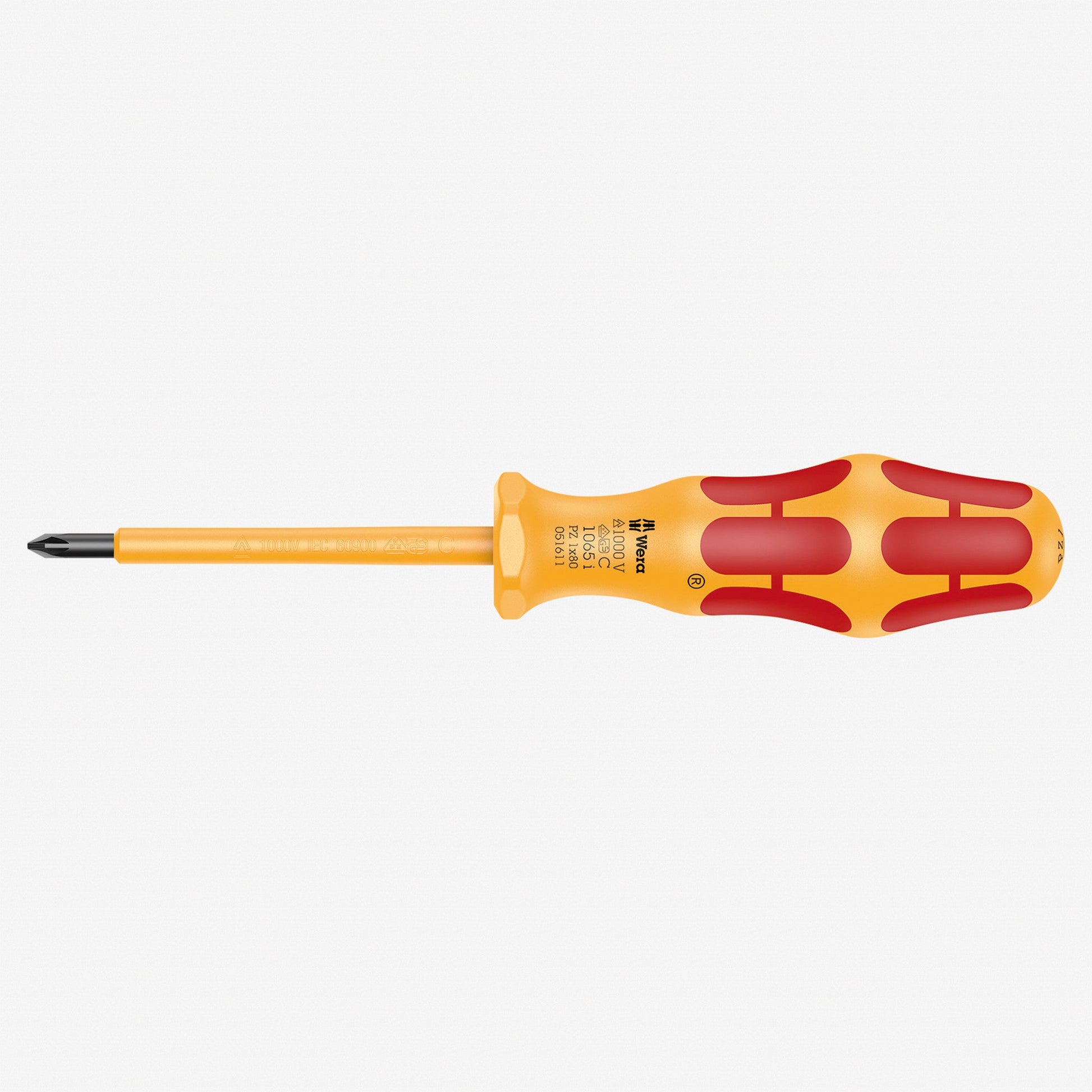 Wera 051611 Kraftform VDE Pozidriv Screwdriver, 1 x 80mm - WR051611 - KC Tool