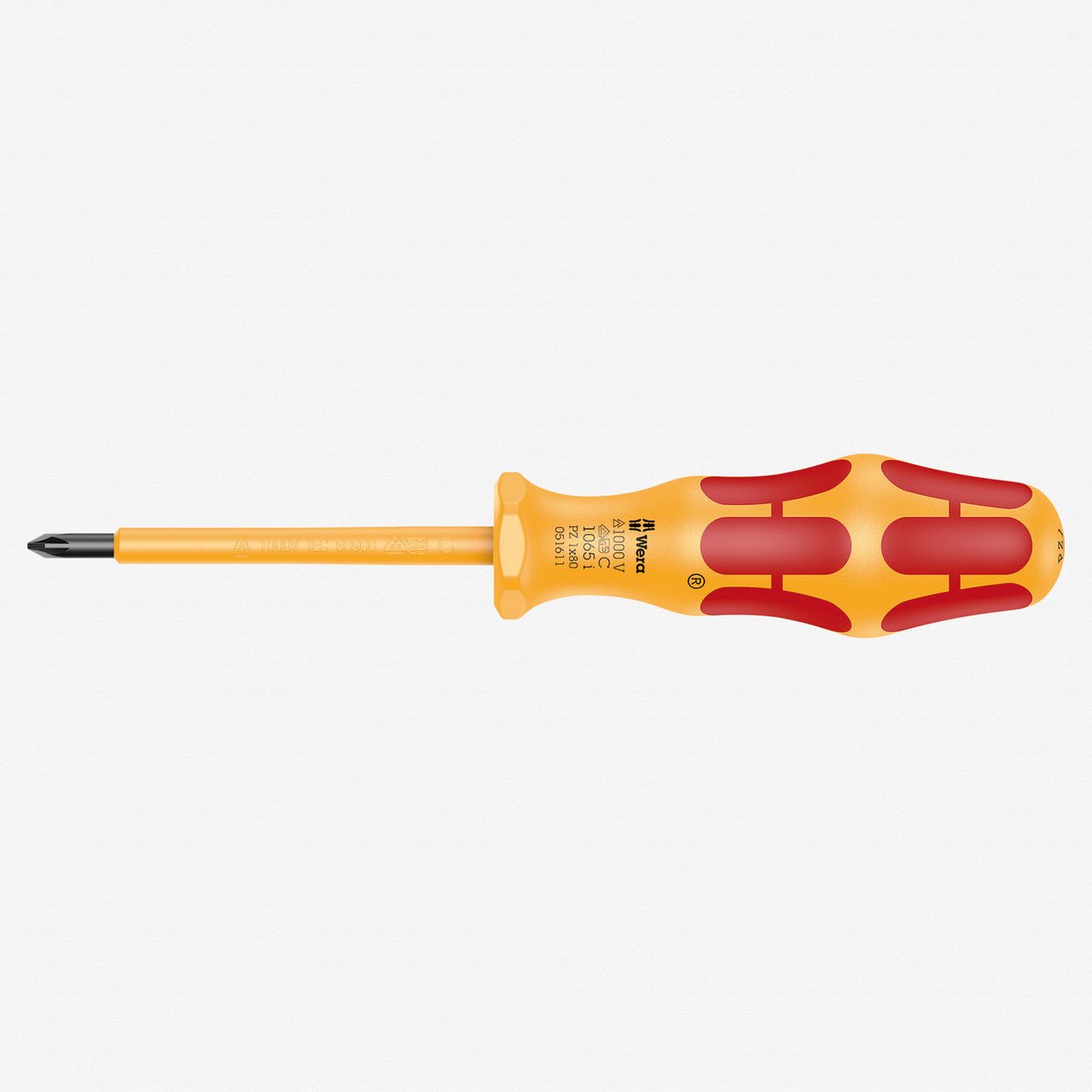 Wera 051611 Kraftform VDE Pozidriv Screwdriver, 1 x 80mm - WR051611 - KC Tool