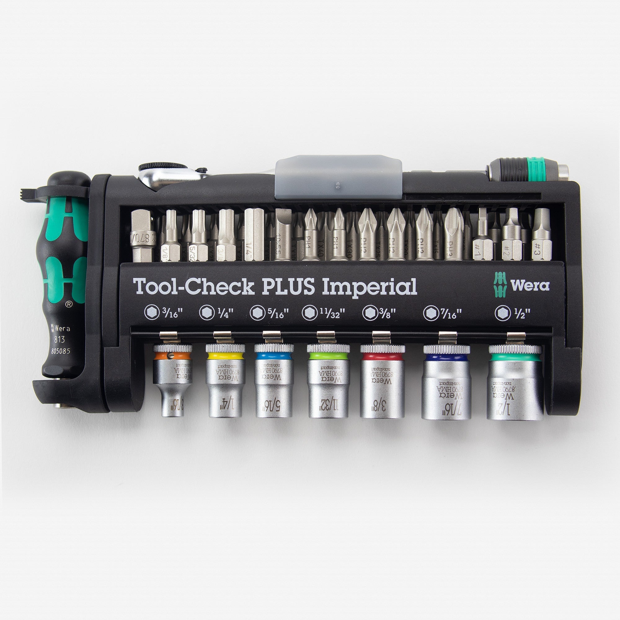 Wera 056491 Tool-Check Plus Bit Ratchet Set with Sockets - Imperial - WR056491 - KC Tool