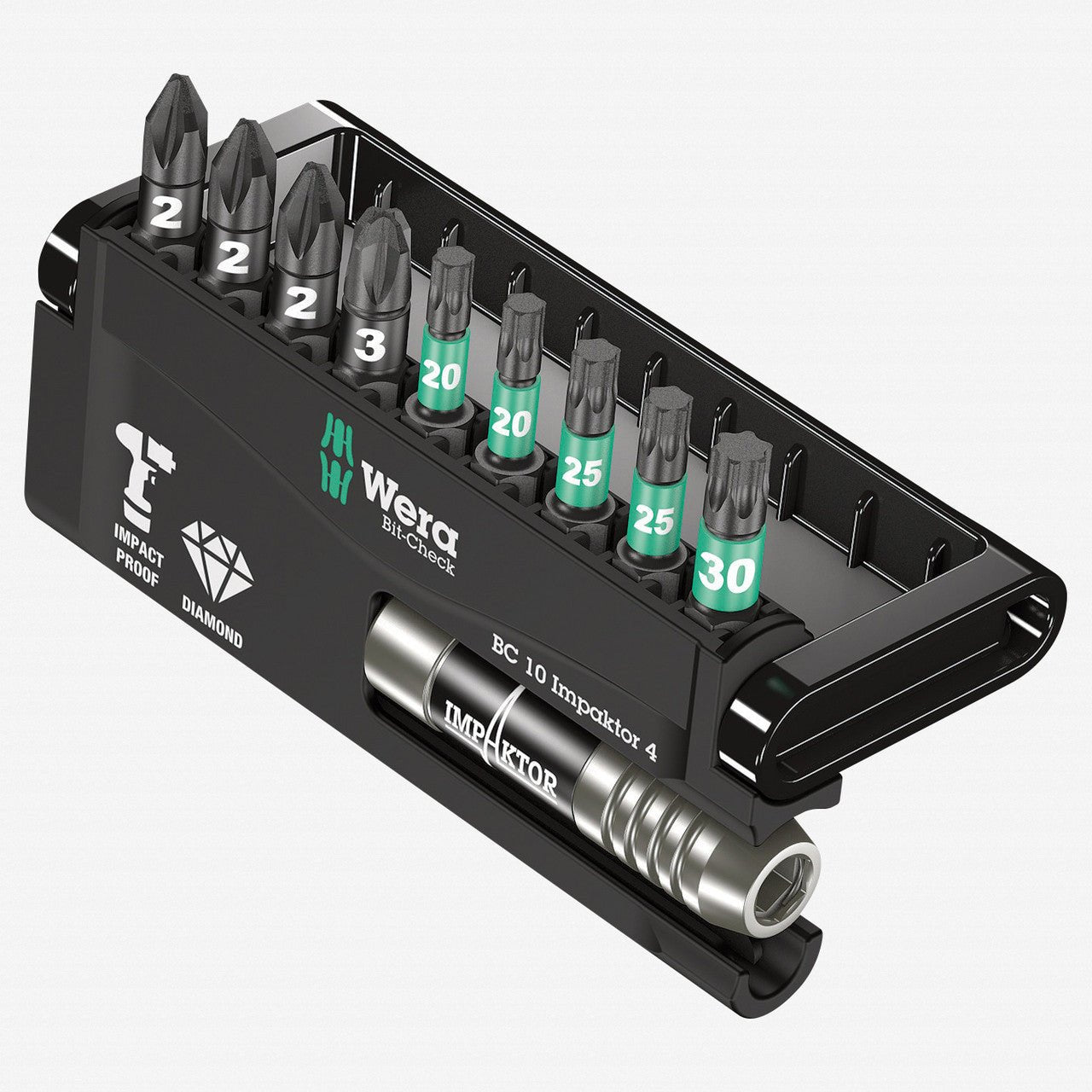 Wera 057417 Bit-Check 10 Impaktor 4 - PZ and TX - WR057417 - KC Tool