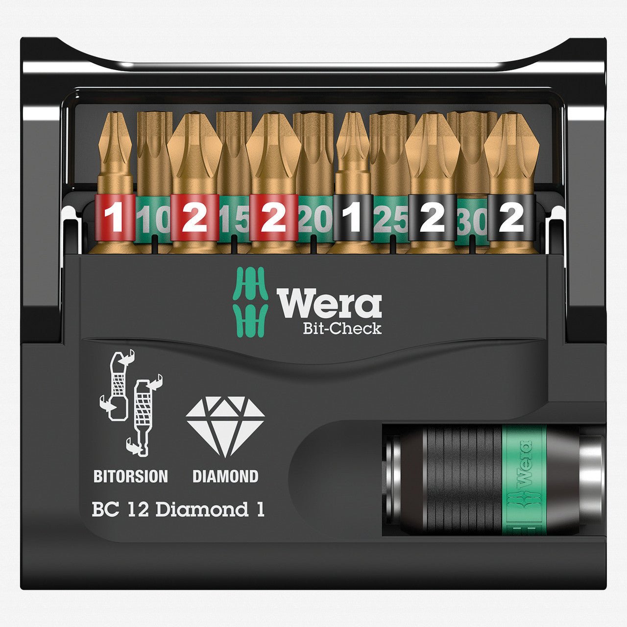 Wera 057421 Bit - Check 12 Diamond 1 Bit Set - WR057421 - KC Tool
