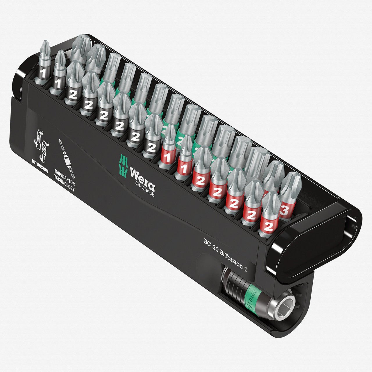 Wera 057430 Bit - Check 30 BiTorsion 1 - PH, PZ and TX Insert Bit Set - WR057430 - KC Tool