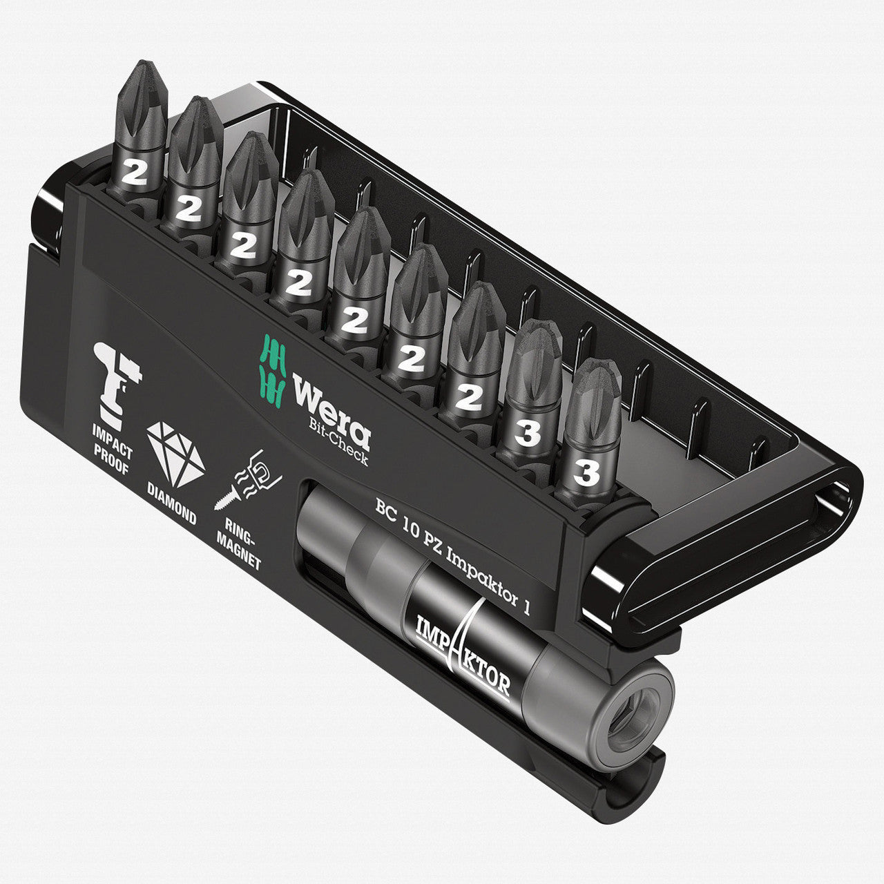 Wera 057684 Bit - Check 10 PZ Impaktor 1 Insert Bit Set - WR057684 - KC Tool